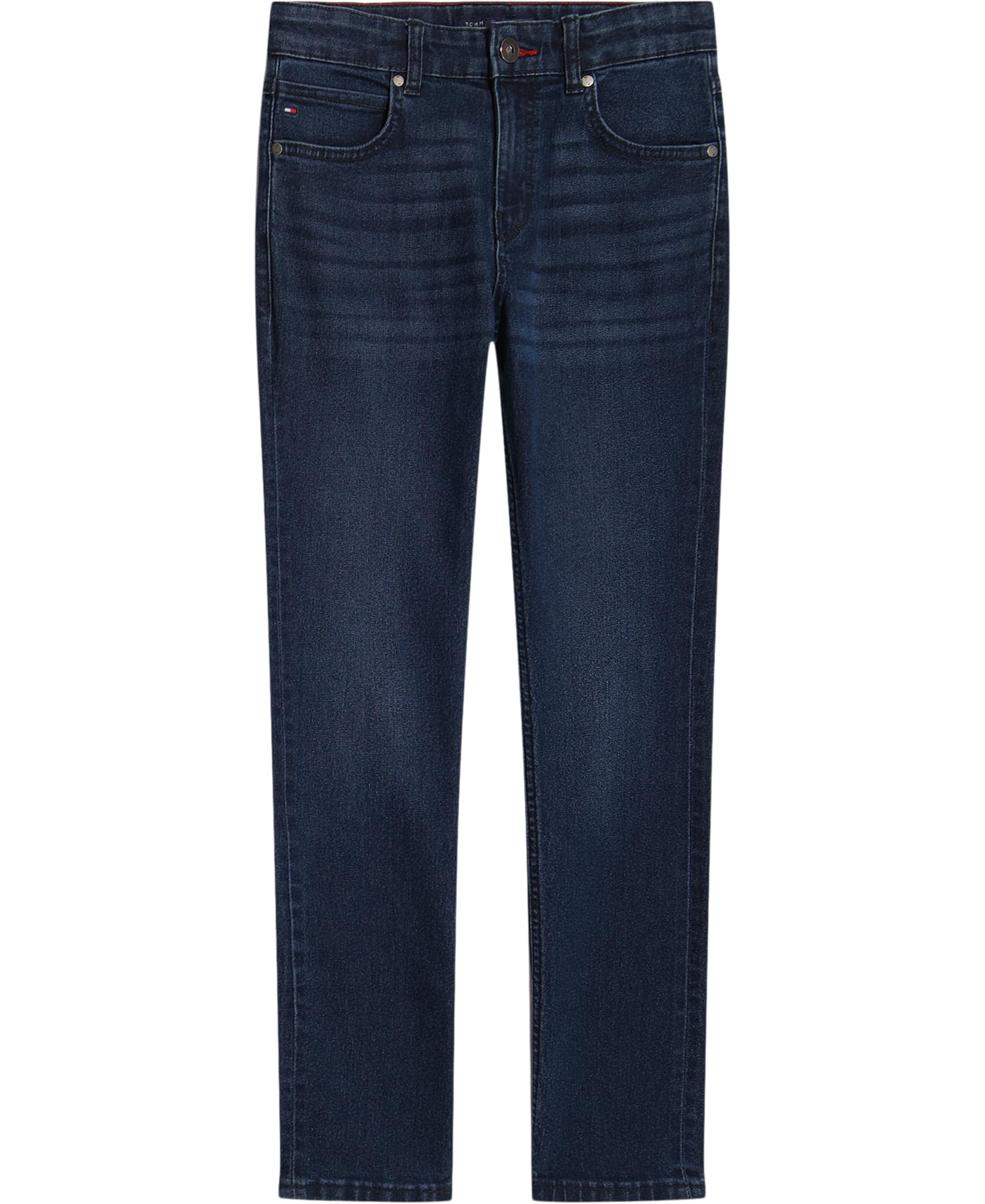 Tommy Hilfiger Boys' 5-Pocket Stretch Slim Straight Leg Denim Jean, Zipper Fly & Button Closure