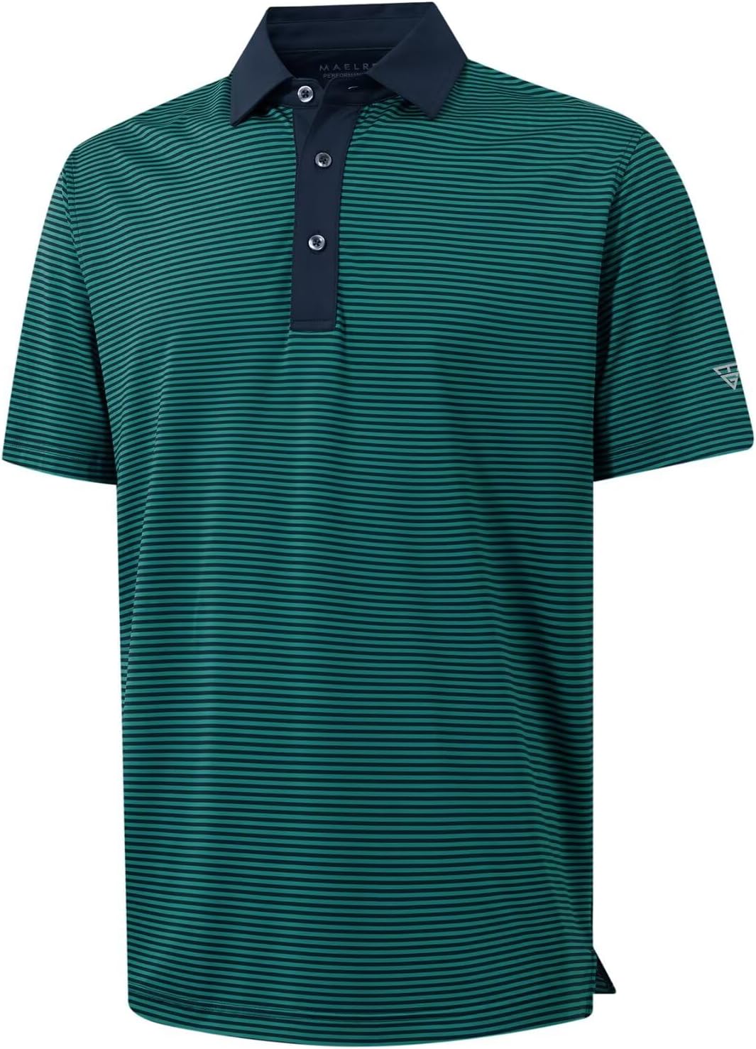 M MAELREG Golf Shirts for Men Moisture Wicking Dry Fit Striped Polo Performance Sport Mens Polo Shirts Short Sleeve
