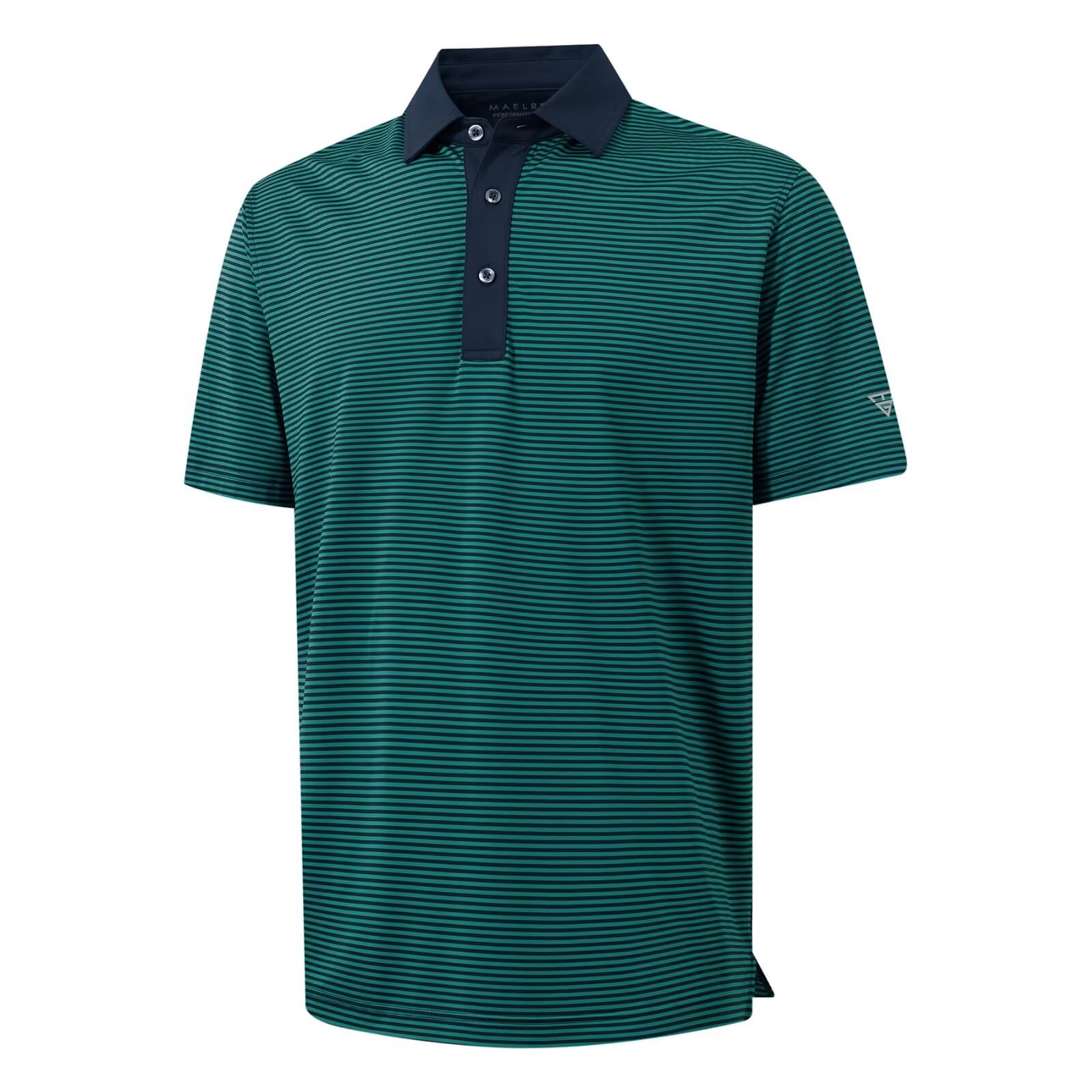 M MAELREG Golf Shirts for Men Moisture Wicking Dry Fit Striped Polo Performance Sport Mens Polo Shirts Short Sleeve