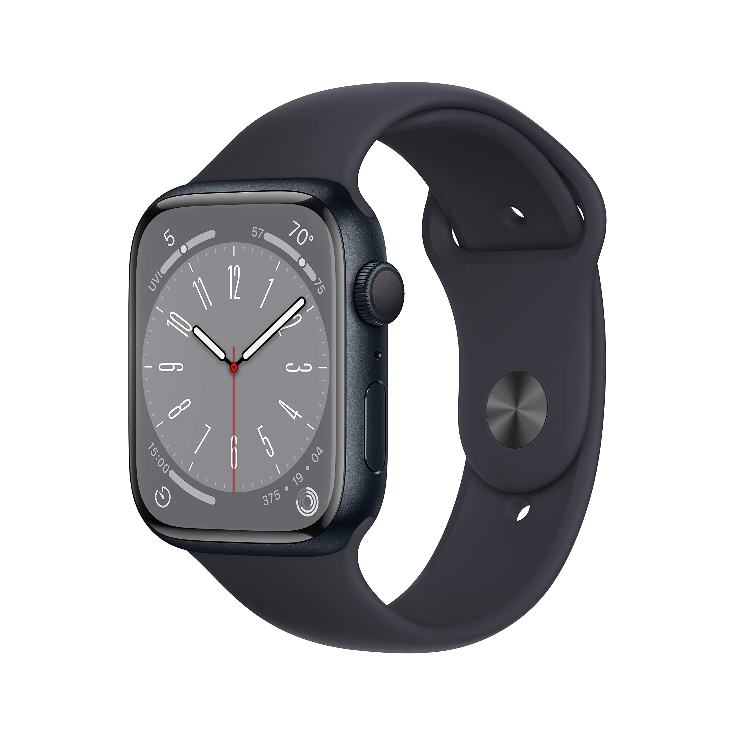 Apple Watch Series 8 [GPS 41mm] Smart Watch w/Midnight Aluminum Case with Midnight Sport Band - S/M. Fitness Tracker, Blood Oxygen & ECG Apps, Always-On Retina Display, Water Resistant