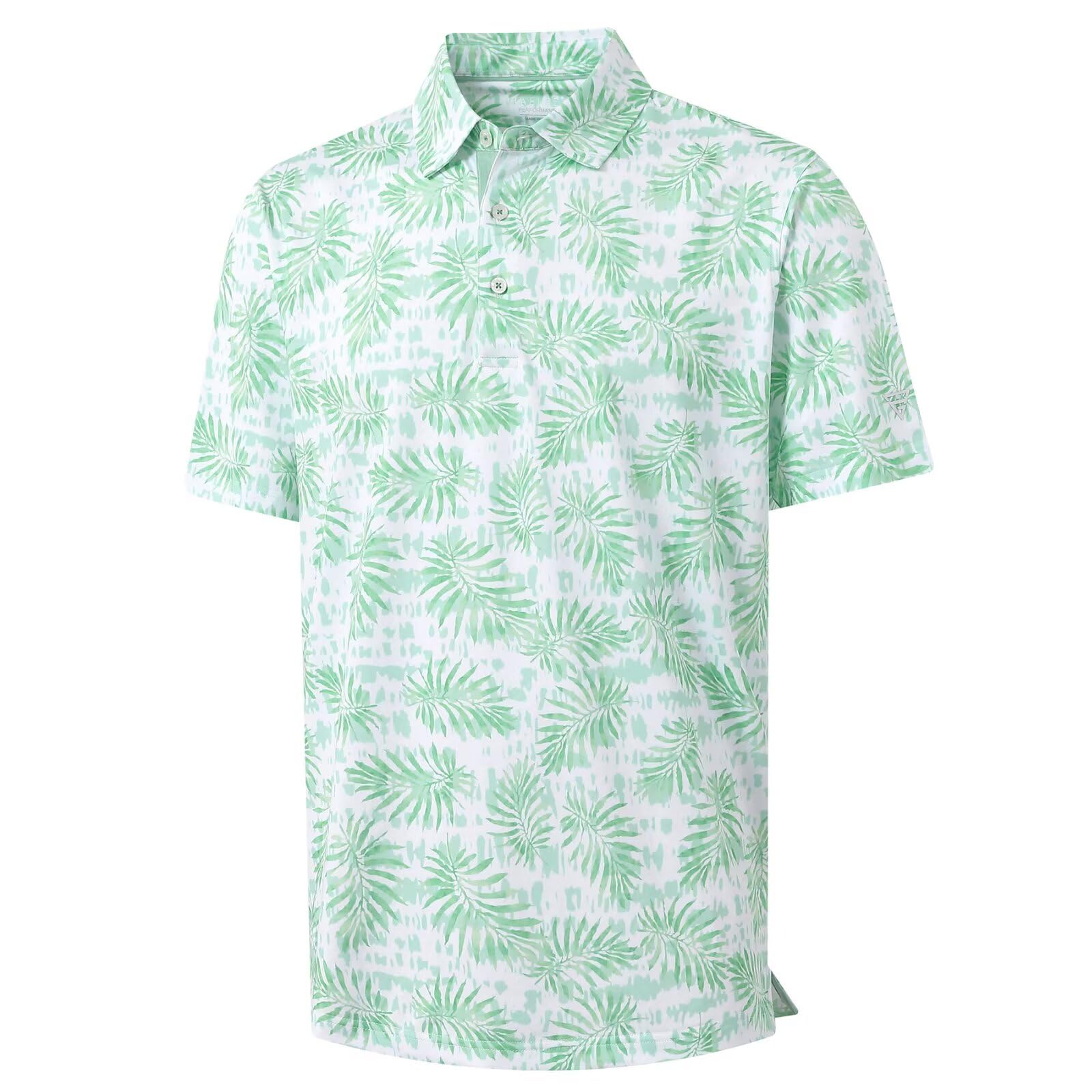 M MAELREG Mens Golf Shirt Short Sleeve Dry Fit Print Moisture Wicking Performance Patterns Collared Polo Shirt