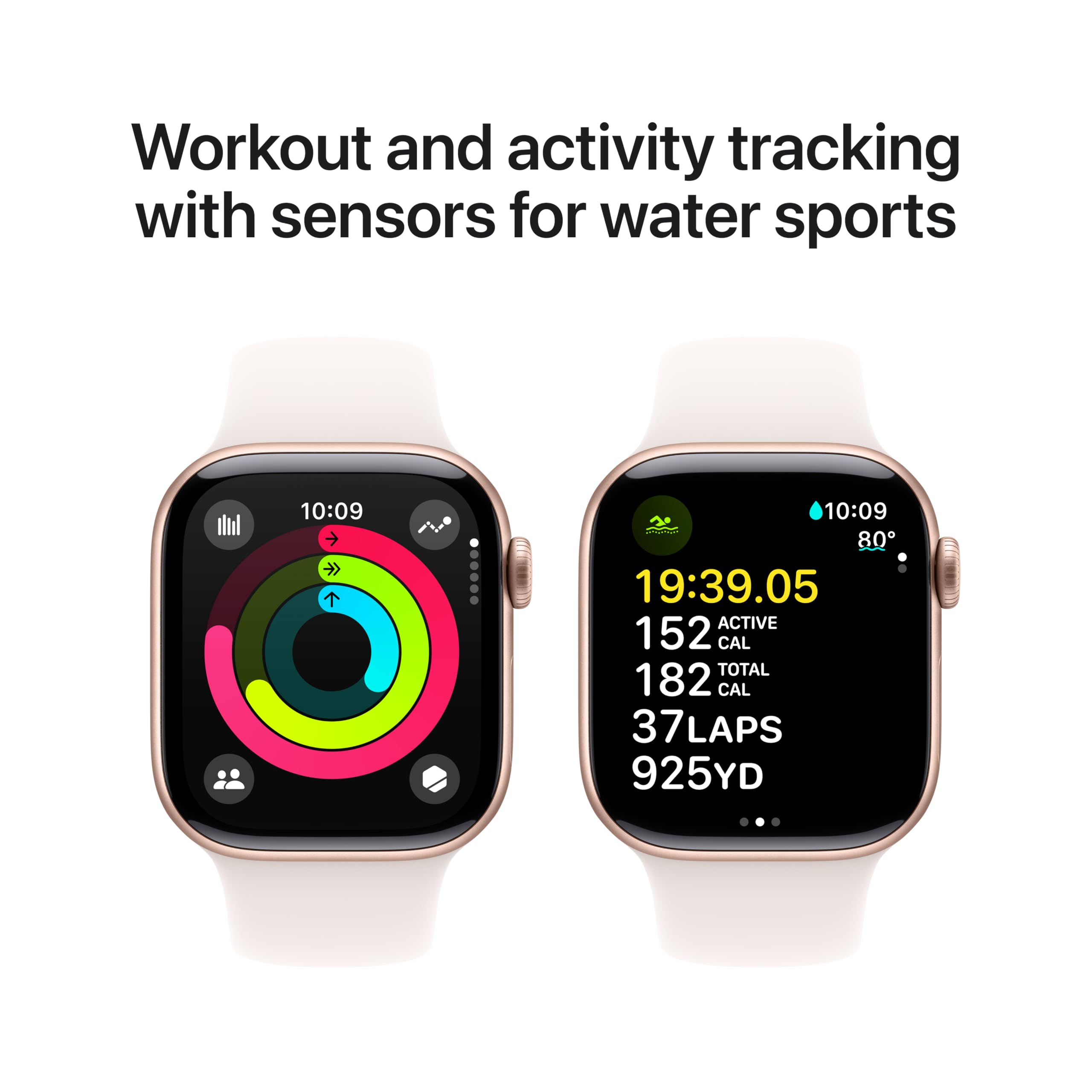 Apple Watch Series 10 [GPS 46mm case] Smartwatch with Jet Black Aluminum Case with Black Sport Band - M/L. Fitness Tracker, ECG App, Always-On Retina Display, Water Resistant