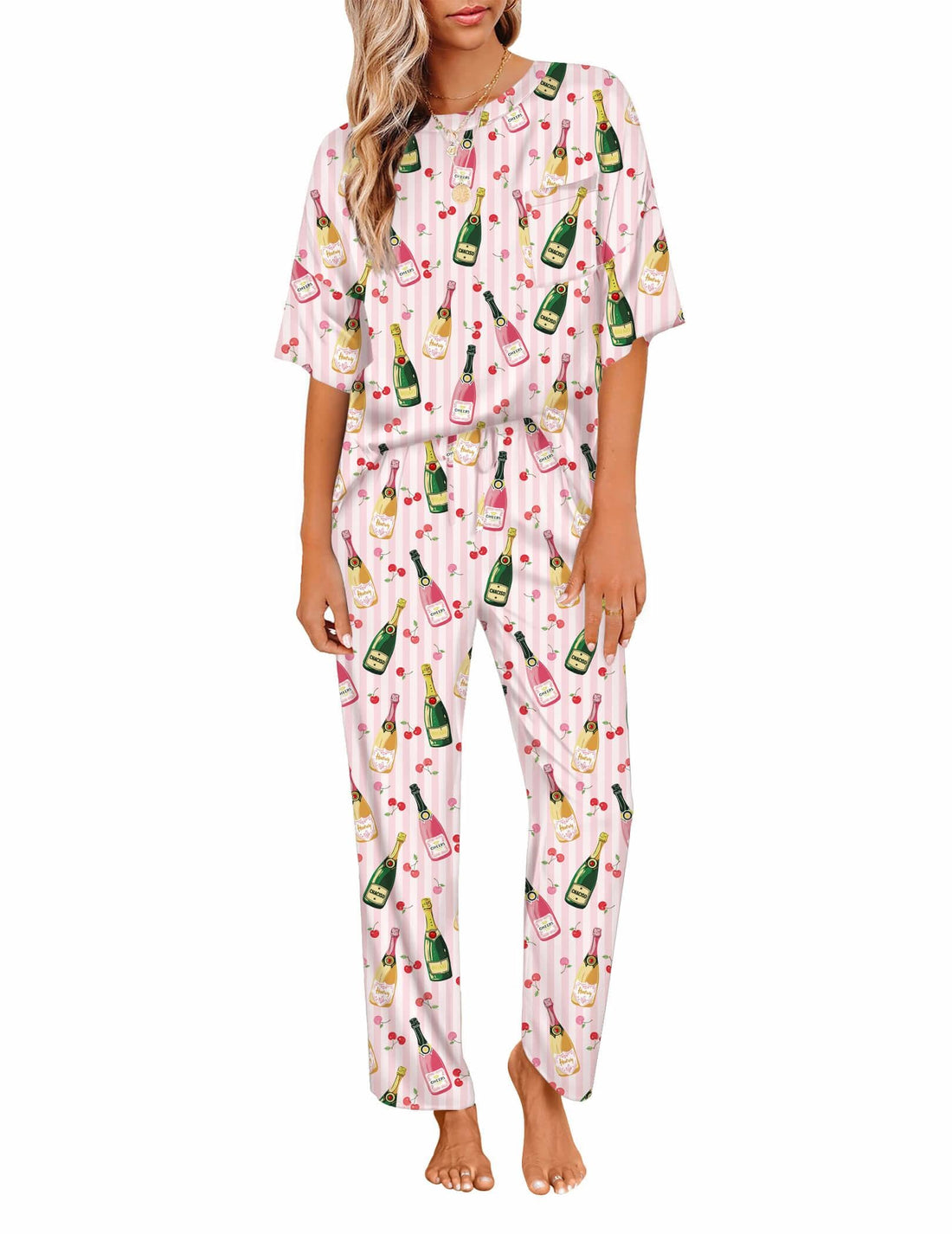 Ekouaer Pajamas for Women Set Silky Satin 2 Piece Lounge Sets with Pockets