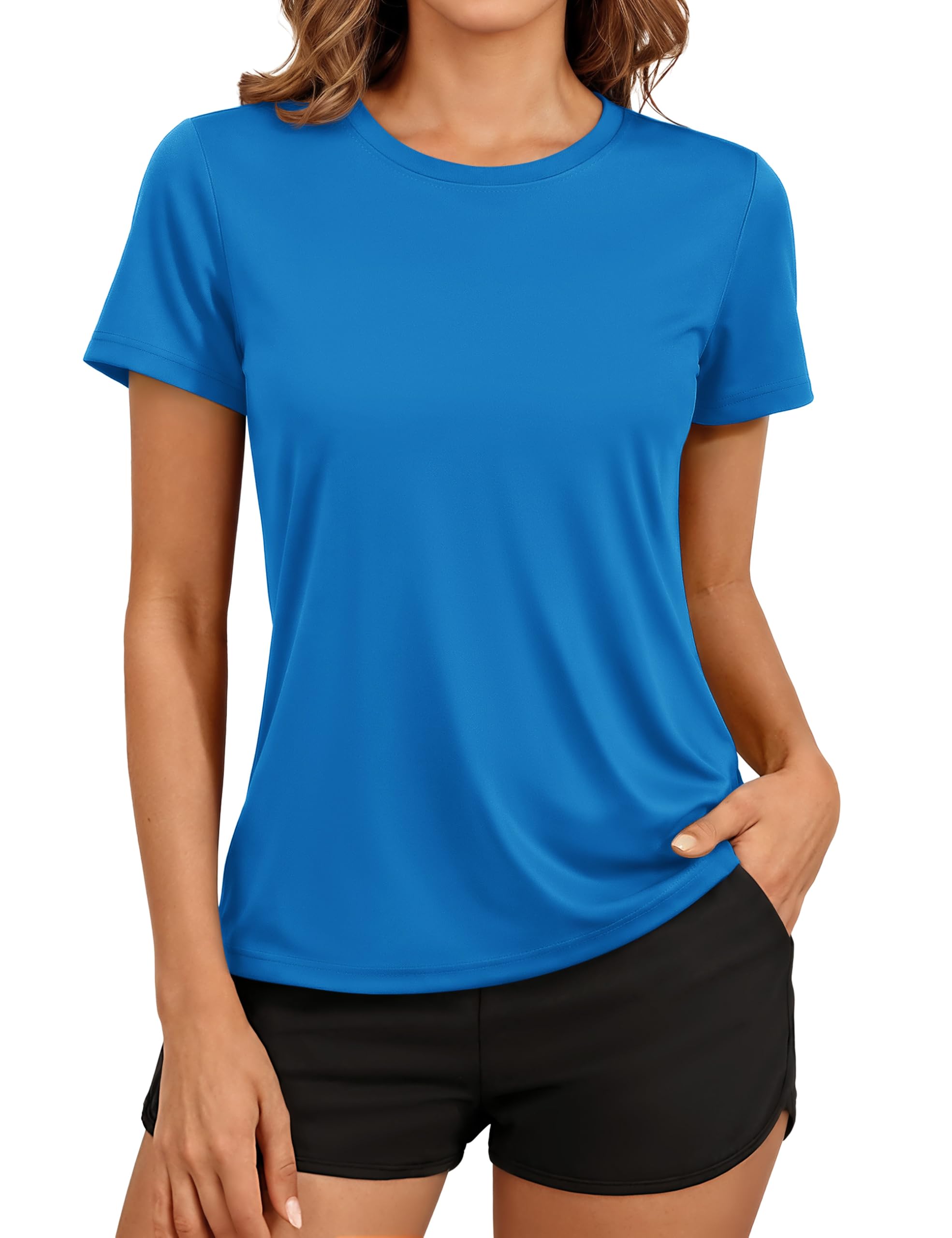 TACVASEN Women's Short Sleeve Workout Shirts UPF 50+ Sun Protection Quick Dry Athletic Tops for Running Gym Tee