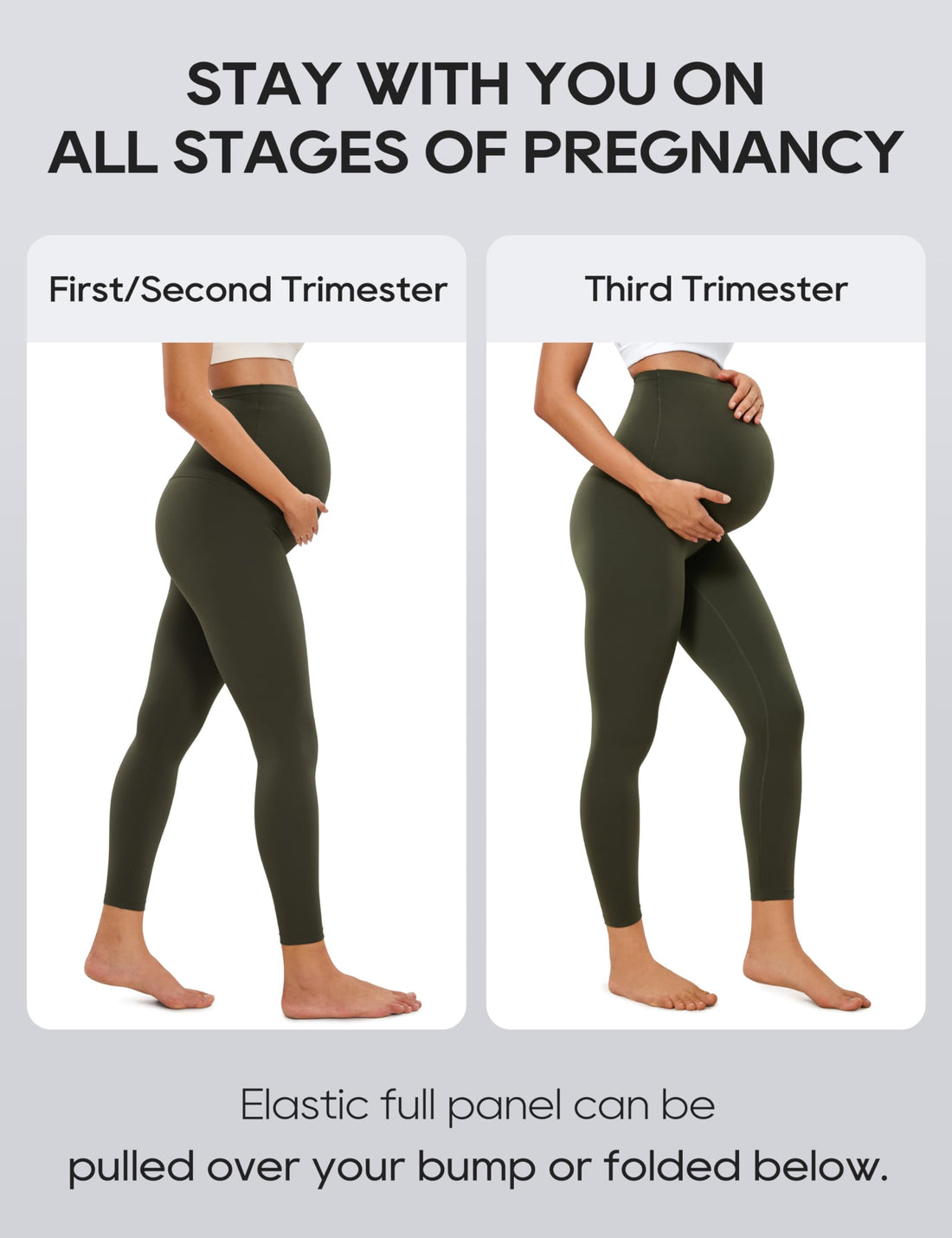 CRZ YOGA Maternity Leggings 25" | Butterluxe, Extremely Soft, Gentle Compression, Yoga, Super High Rise, U-shaped Belly, Pregnancy and Postpartum