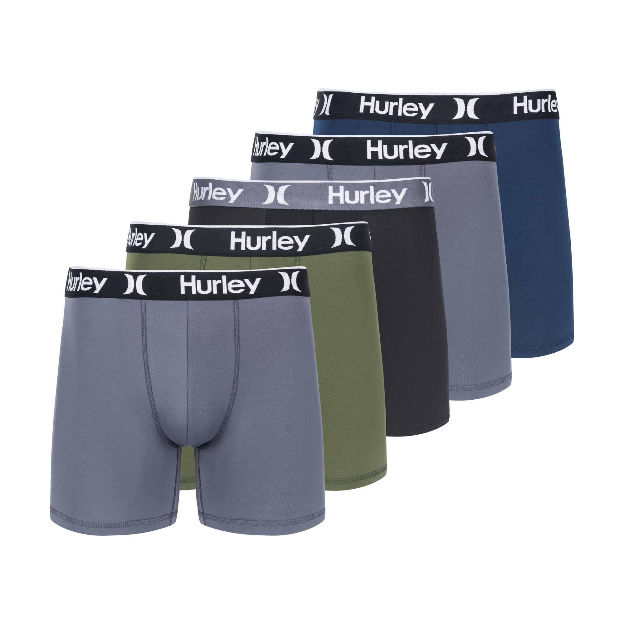 Hurley mens 5 Pack Stretch Boxer Briefs