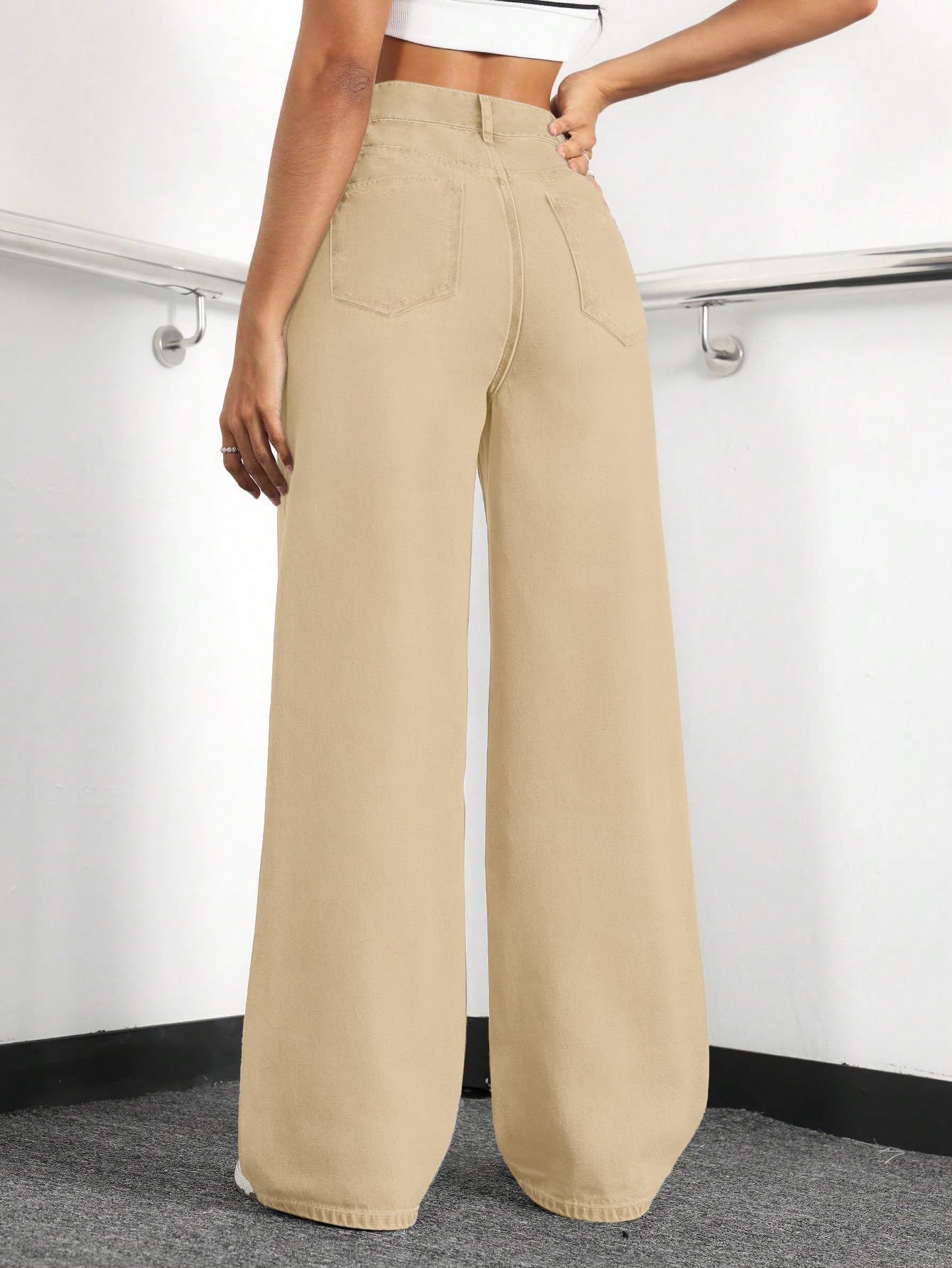 Straight Leg Jeans for Women,High Waisted Wide Leg Loose Stretchy Boyfriend Denim Pants Baggy Jeans for Women