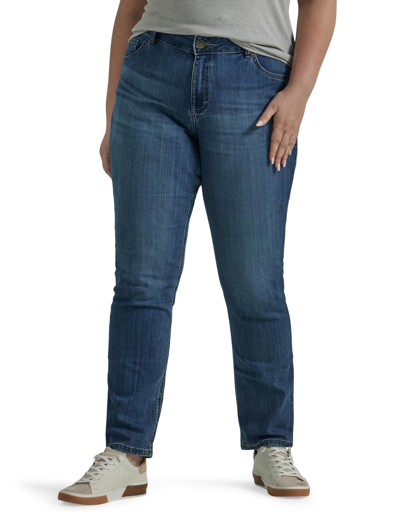 Lee Women's Plus Size Legendary Mid Rise Straight Leg Jean