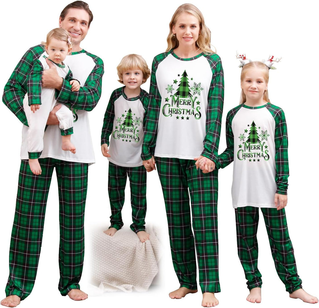 OAKFashion Christmas Pajamas for Family, Xmas Pajamas Family Christmas Pjs Matching Sets Holiday Nightwear Jammies