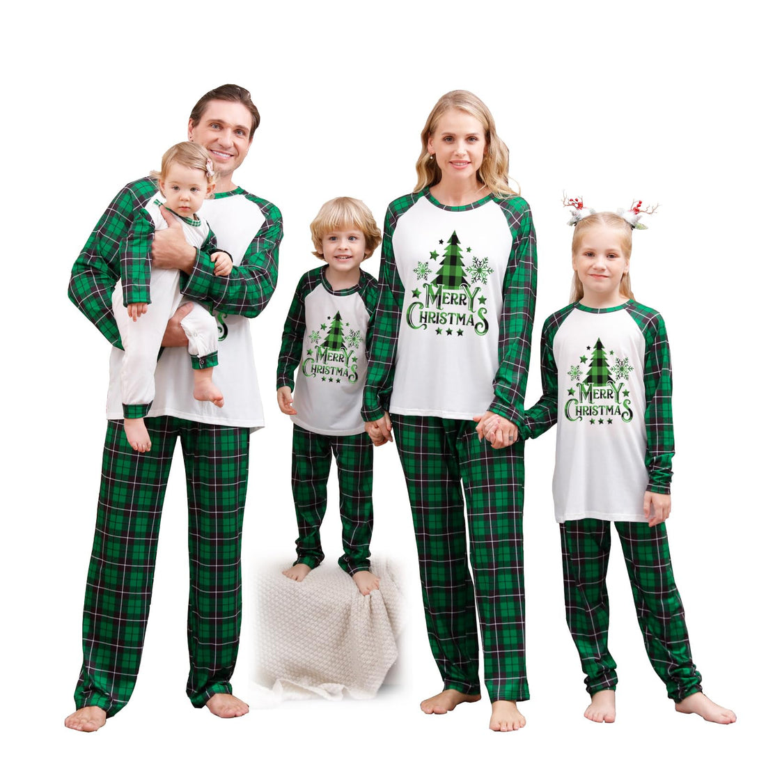 OAKFashion Christmas Pajamas for Family, Xmas Pajamas Family Christmas Pjs Matching Sets Holiday Nightwear Jammies
