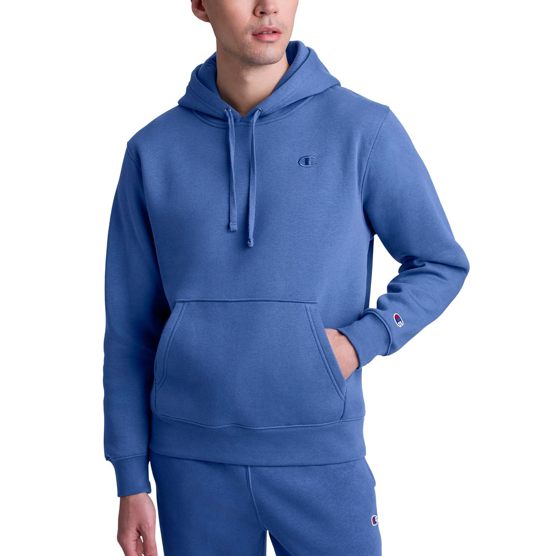 Champion Men's Pullover Fleece Hoodie, Standard Fit, Midweight, C Logo, Available in Regular and Big & Tall