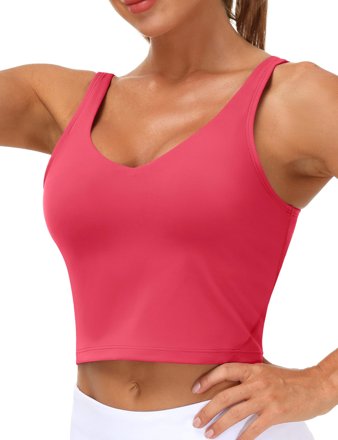 THE GYM PEOPLE Womens' Sports Bra Longline Wirefree Padded with Medium Support
