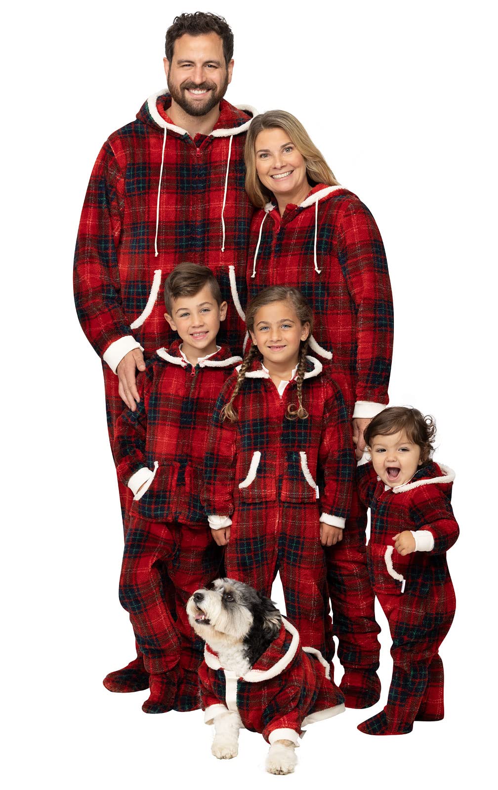 PajamaGram Family Pajamas Matching Sets - Family PJs, Red & Blue Plaid