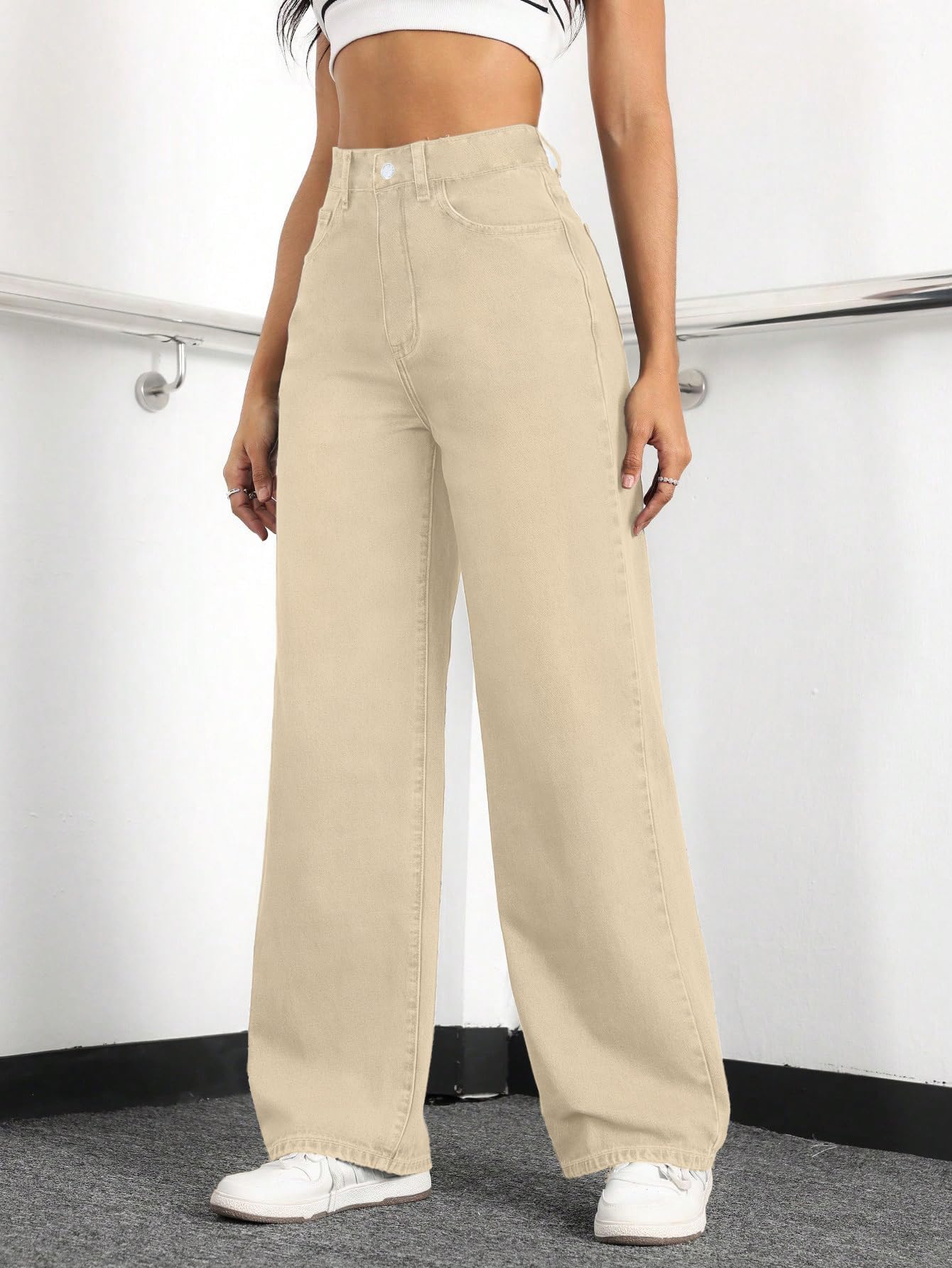 Straight Leg Jeans for Women,High Waisted Wide Leg Loose Stretchy Boyfriend Denim Pants Baggy Jeans for Women