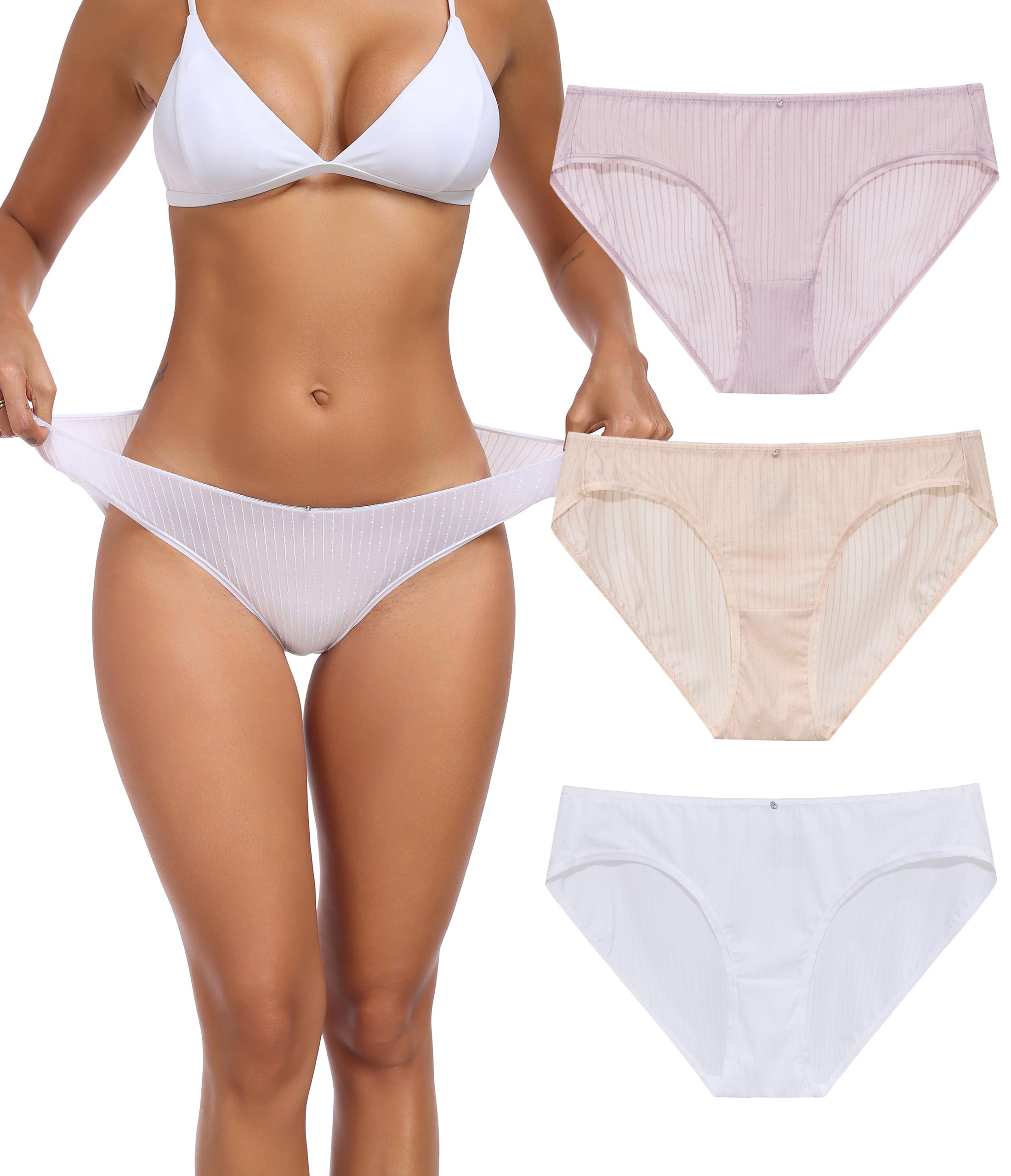 ANLIQI Womens Bikini Underwear Quick Dry Travel Panties Packs Ployamide Hipster Low Rise Soft Fast Wash Comfy Lady Undies