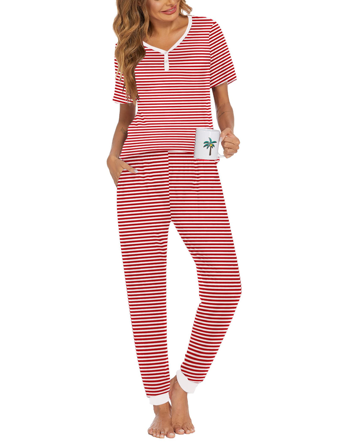Ekouaer Pajamas for Women Set 2 Piece Fall Sleepwear with Pockets
