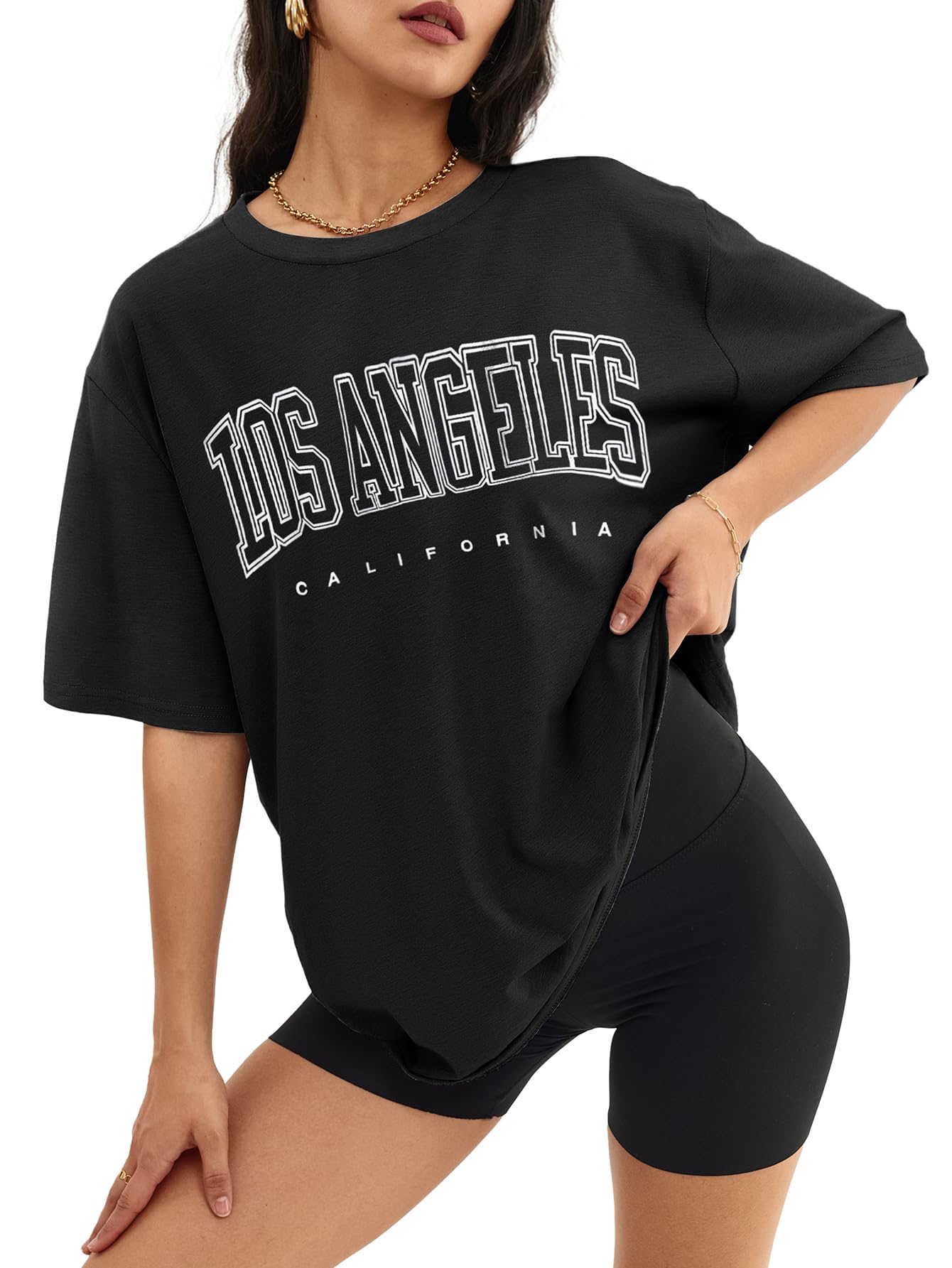 ATHMILE Womens Oversized T Shirts Casual Tee Workout Tops Gym Clothes Summer Loose Fit Short Sleeve Graphics Basic Y2K 2026
