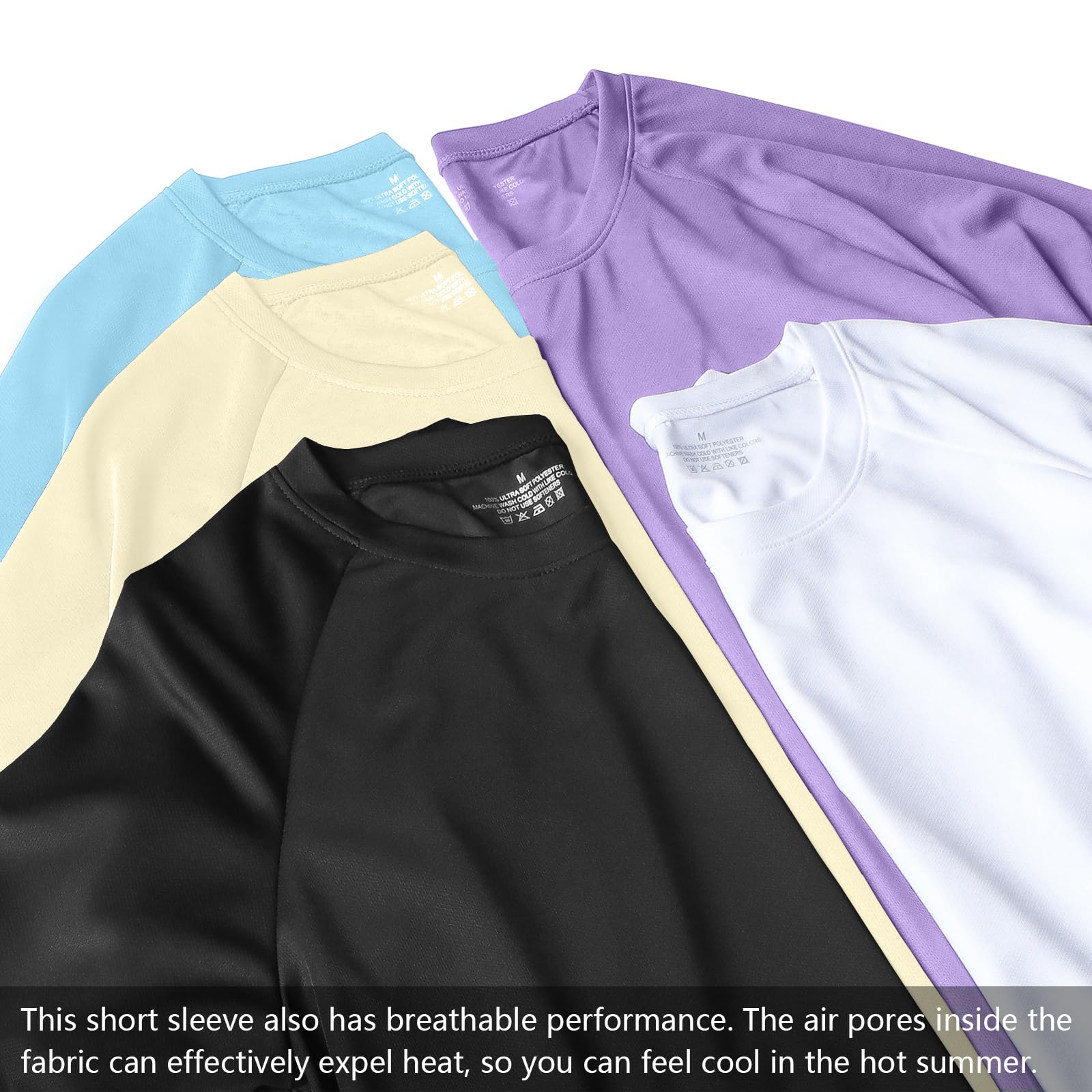 HovSiyla 1/5 Pack Running Shirts Men Sport Tops Dry Fit Gym Wicking Athletic T Shirts Breathable Cool Workout Shirts