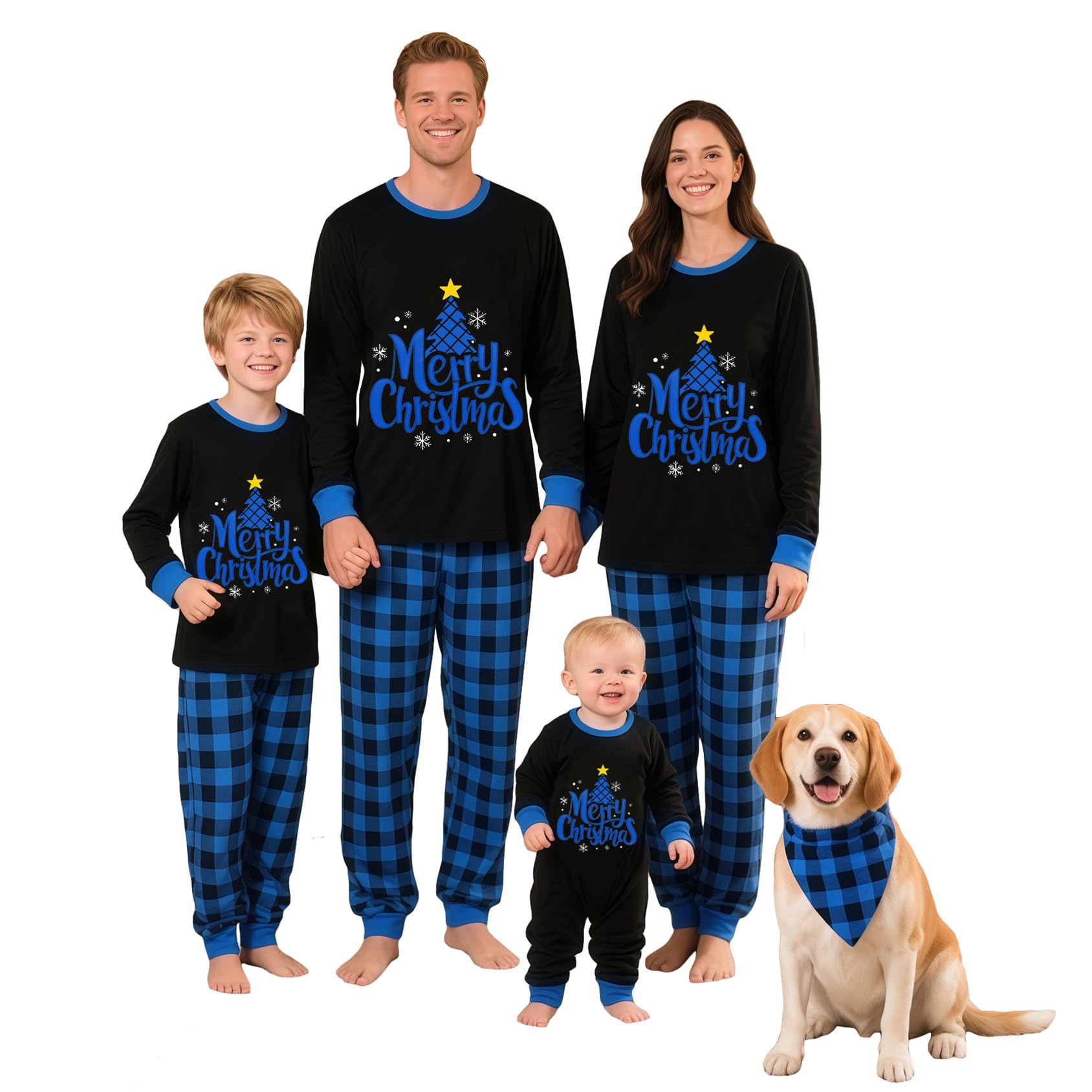 OAKFashion Christmas Family Pajamas Holiday Christma Pajama Family Matching Pjs Set Sleepwear Xmas Jammies