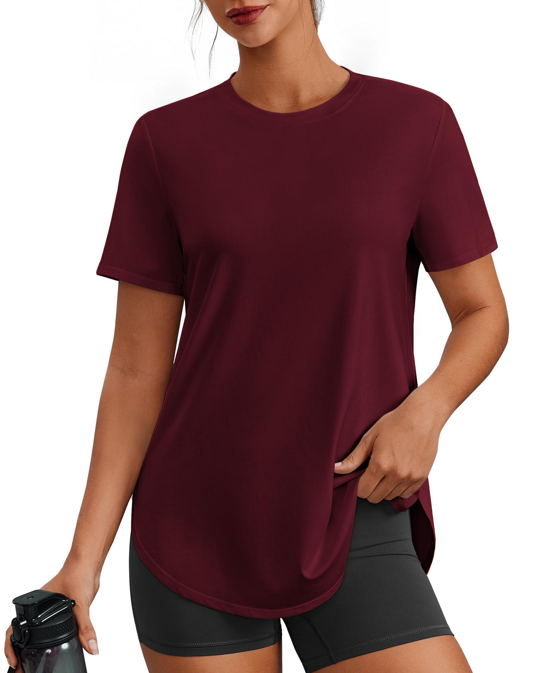 PINSPARK Workout Tops for Women Short Sleeve Athletic Shirts UPF 50+ Quick Dry Running Outfits for Exercise Gym Hiking S-3XL