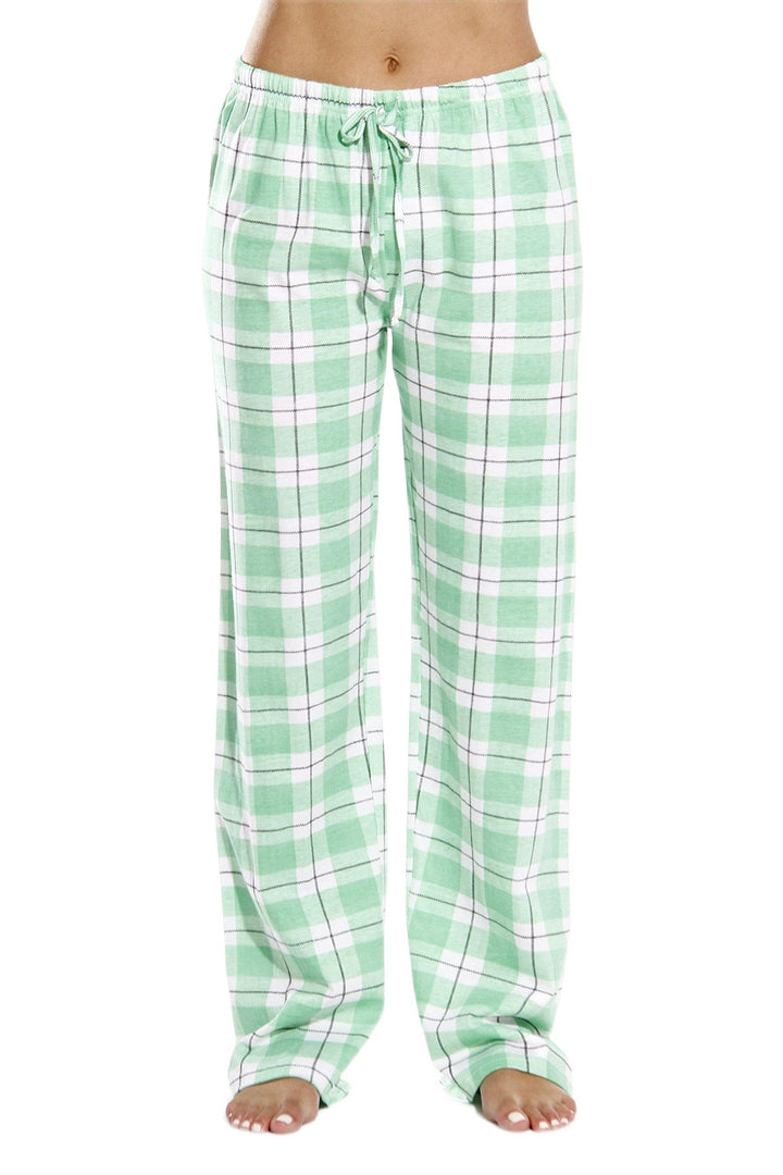Just Love Women's 100% Cotton Plaid Pajama Pants, Jersey Knit Sleep and Lounge PJ Bottoms