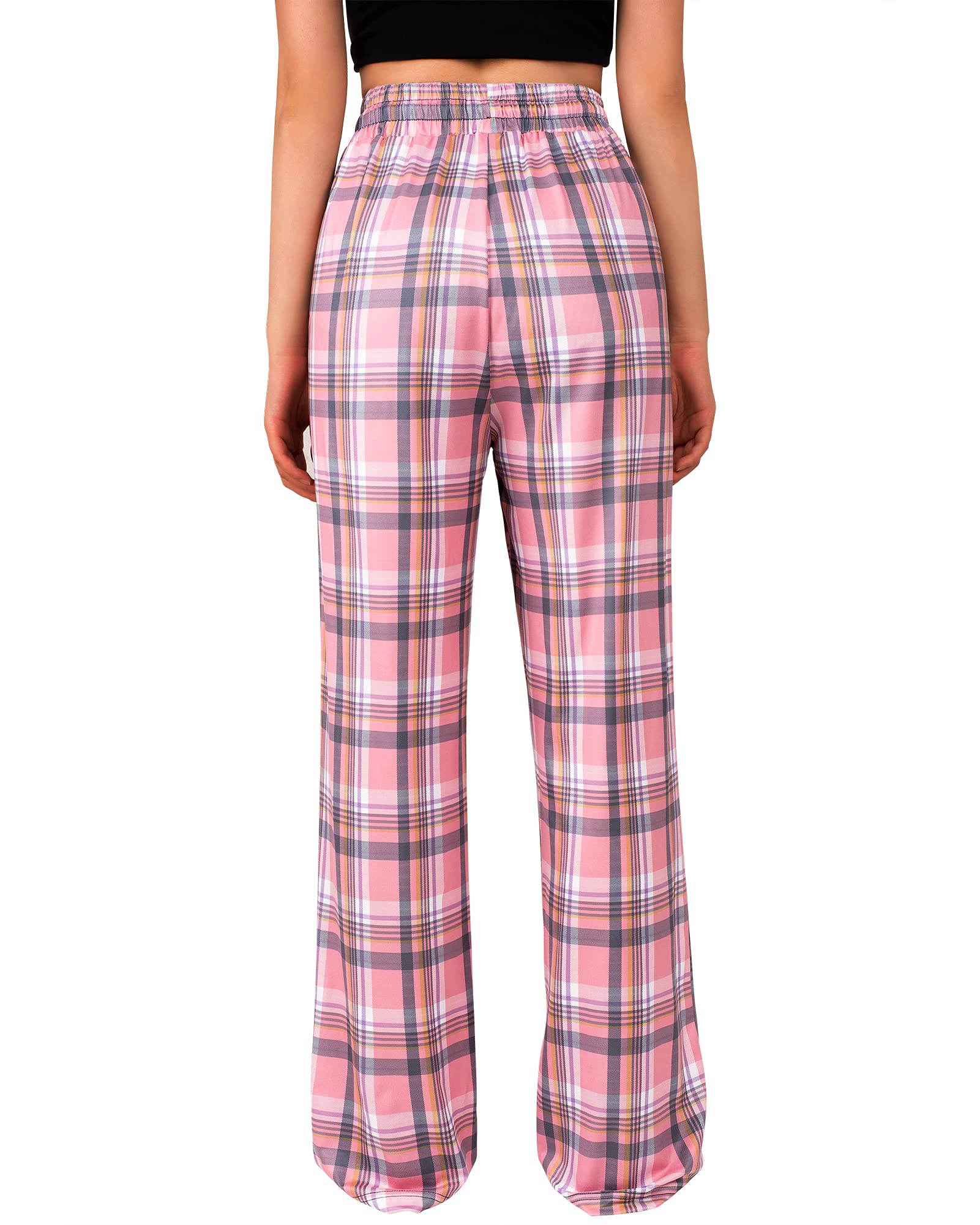 Womens Pajama Pants Plaid Stretch Comfy Lounge Pants Sleep Bottoms Y2K PJ