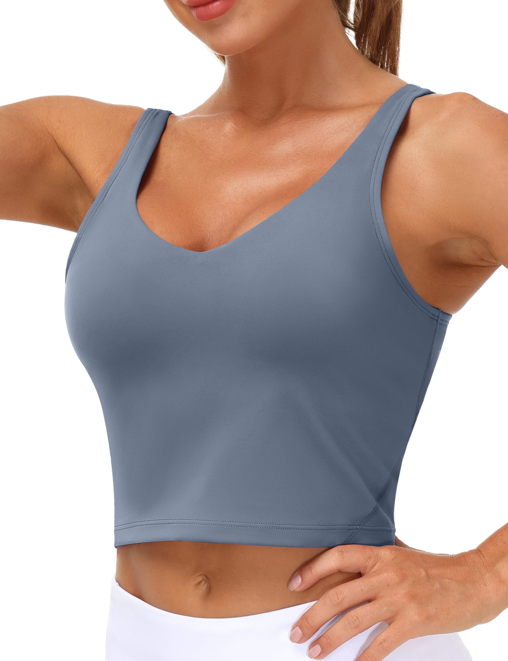 THE GYM PEOPLE Womens' Sports Bra Longline Wirefree Padded with Medium Support