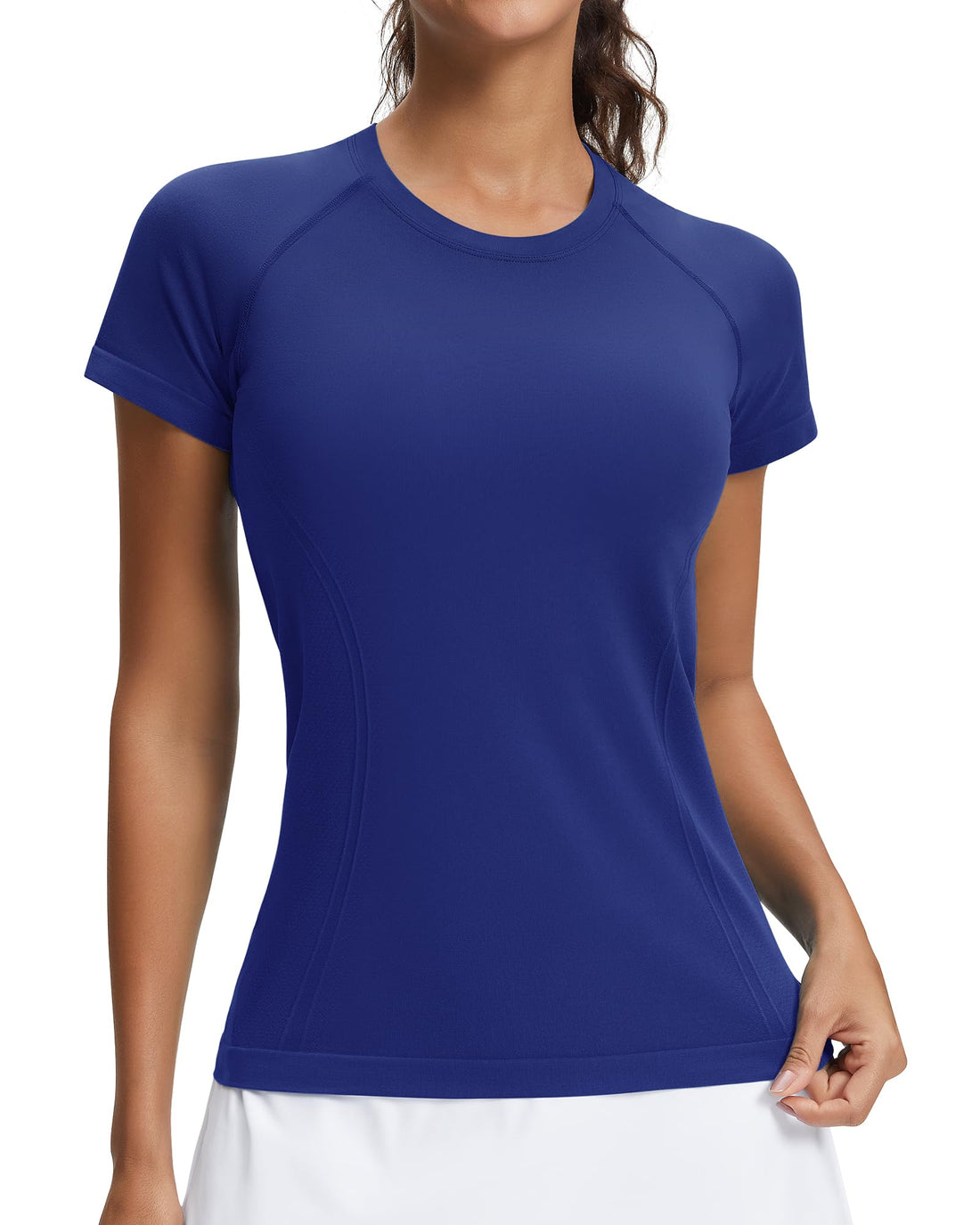 Stelle Womens Workout Tops Short Sleeve Seamless Athletic Shirts Yoga Gym Running T-Shirts