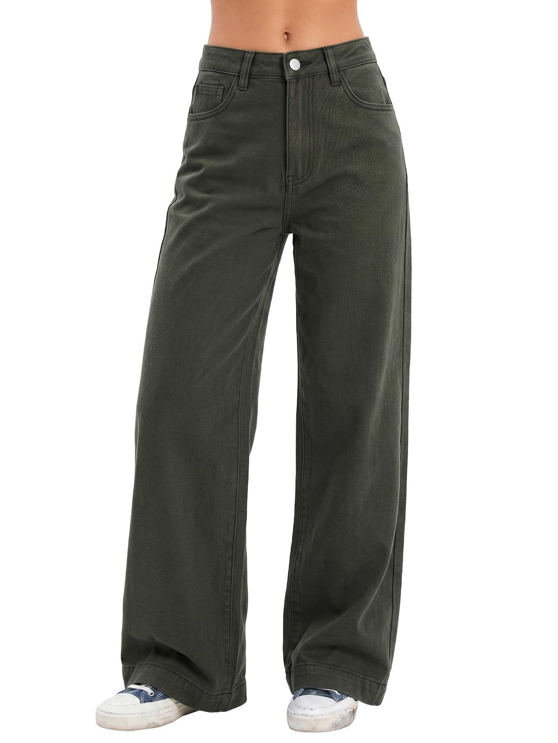 EMMIOL Women's 2026 Wide Leg Jeans Distress High Waist Stretchy Baggy Denim Pants Trousers Clothing
