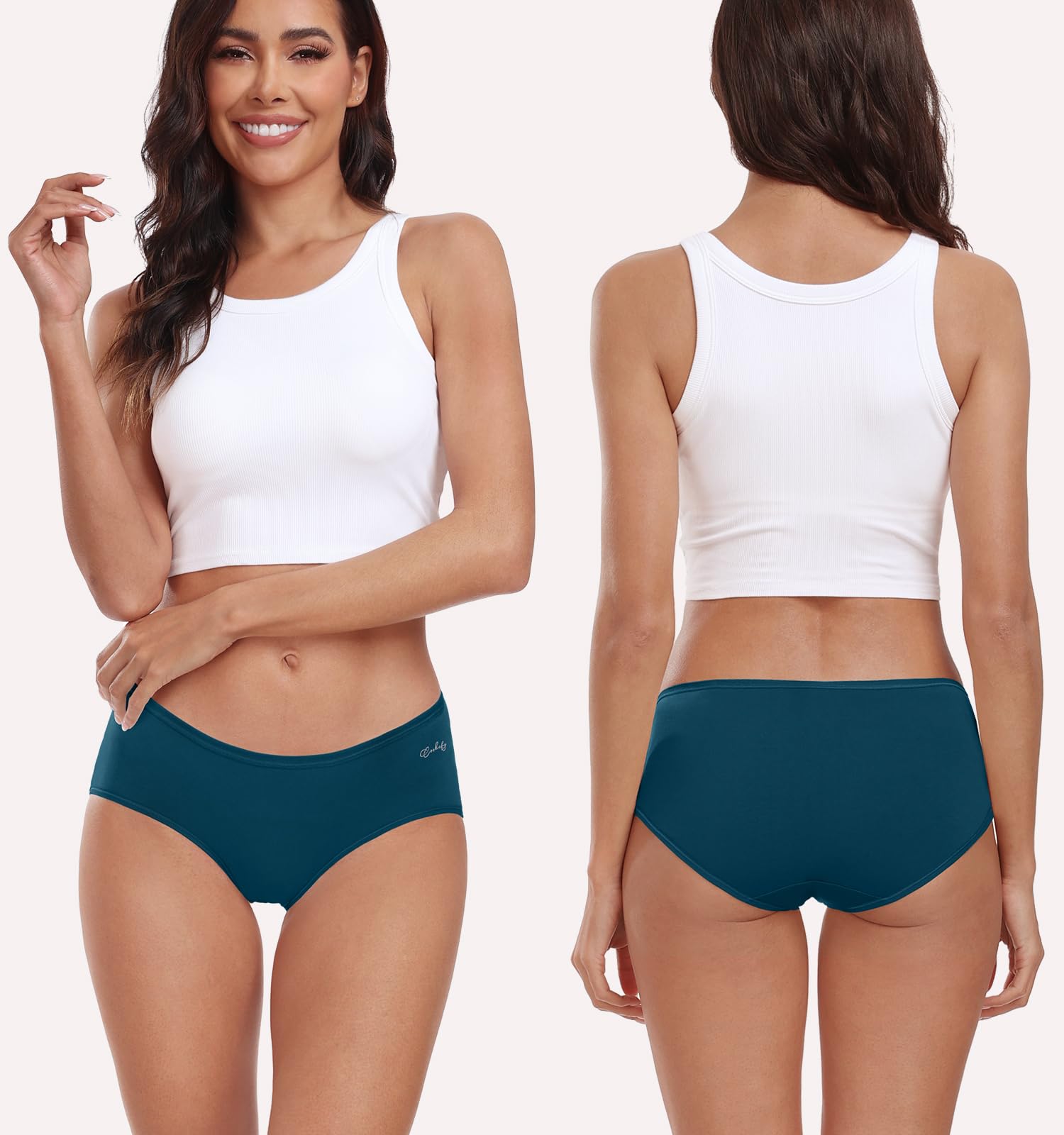 coskefy Womens Underwear Cotton Hipster Panties,Low Rise Breathable,6 Pack