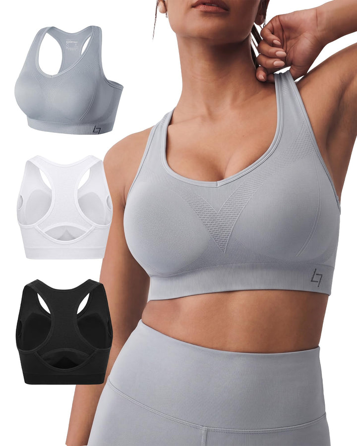 FITTIN Supportive Sports Bra for Large-Bust: 12-Hour Zero-Pressure Comfort | Full Coverage No Spillage Comfortable Fit Padded Racerback Sports Bras for Yoga Gym for C-DDD Cup Plus Size Women