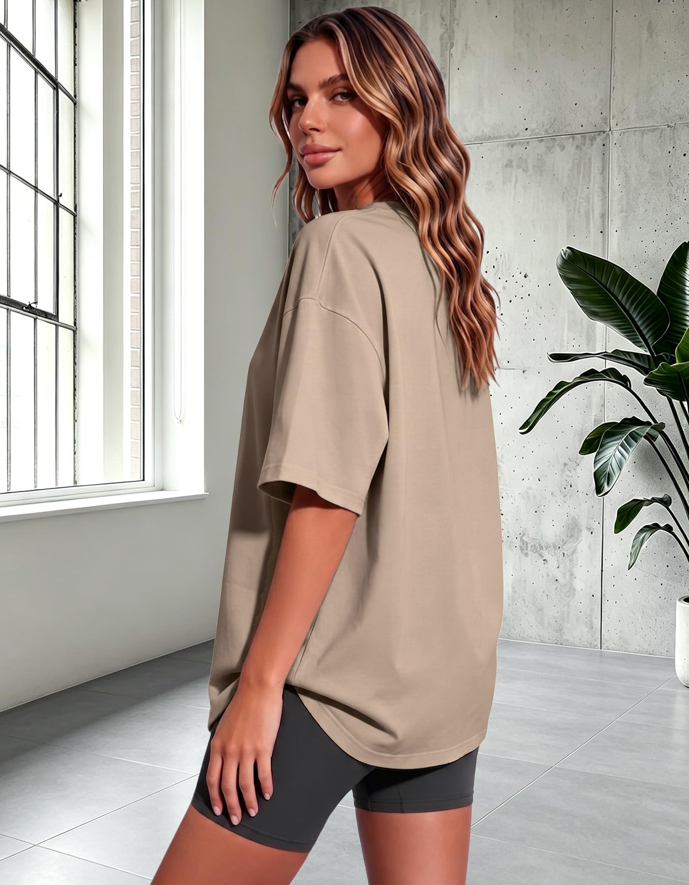 HOPLYNN 3 Pack Oversized Tshirts for Women, Summer Baggy Loose Fit Tops Crew Neck Workout Tees Plus Size T Shirts