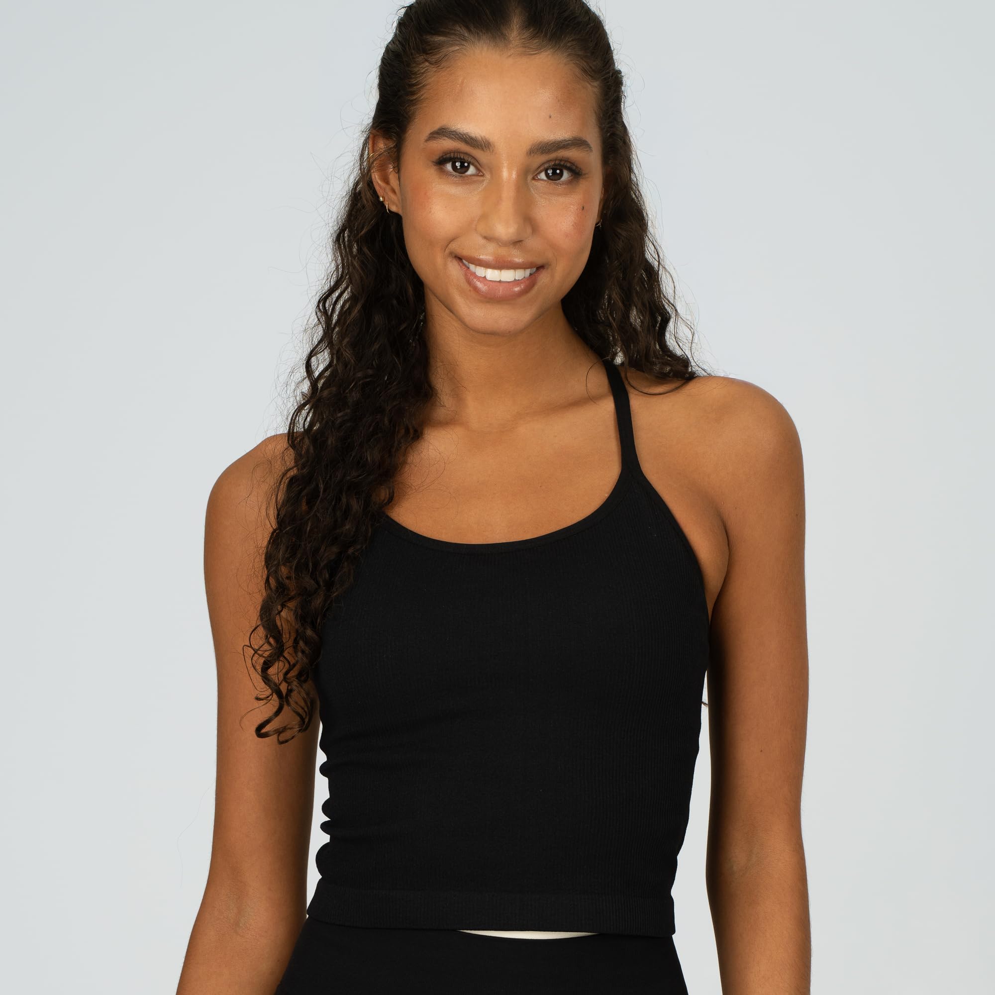 New Balance Women's Yoga Back Crop Top with Built-in Sports Bra, Cami Top for Running, Workouts, Activewear for Women