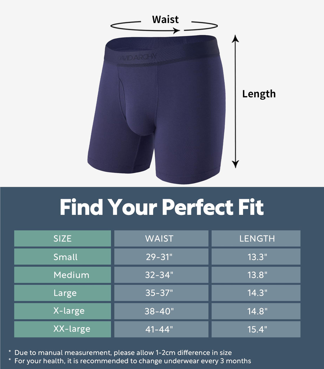 DAVID ARCHY Mens Underwear Breathable Silky Soft Modal Boxer Briefs for Men Pack 4, Wide Waistband No Ride Up