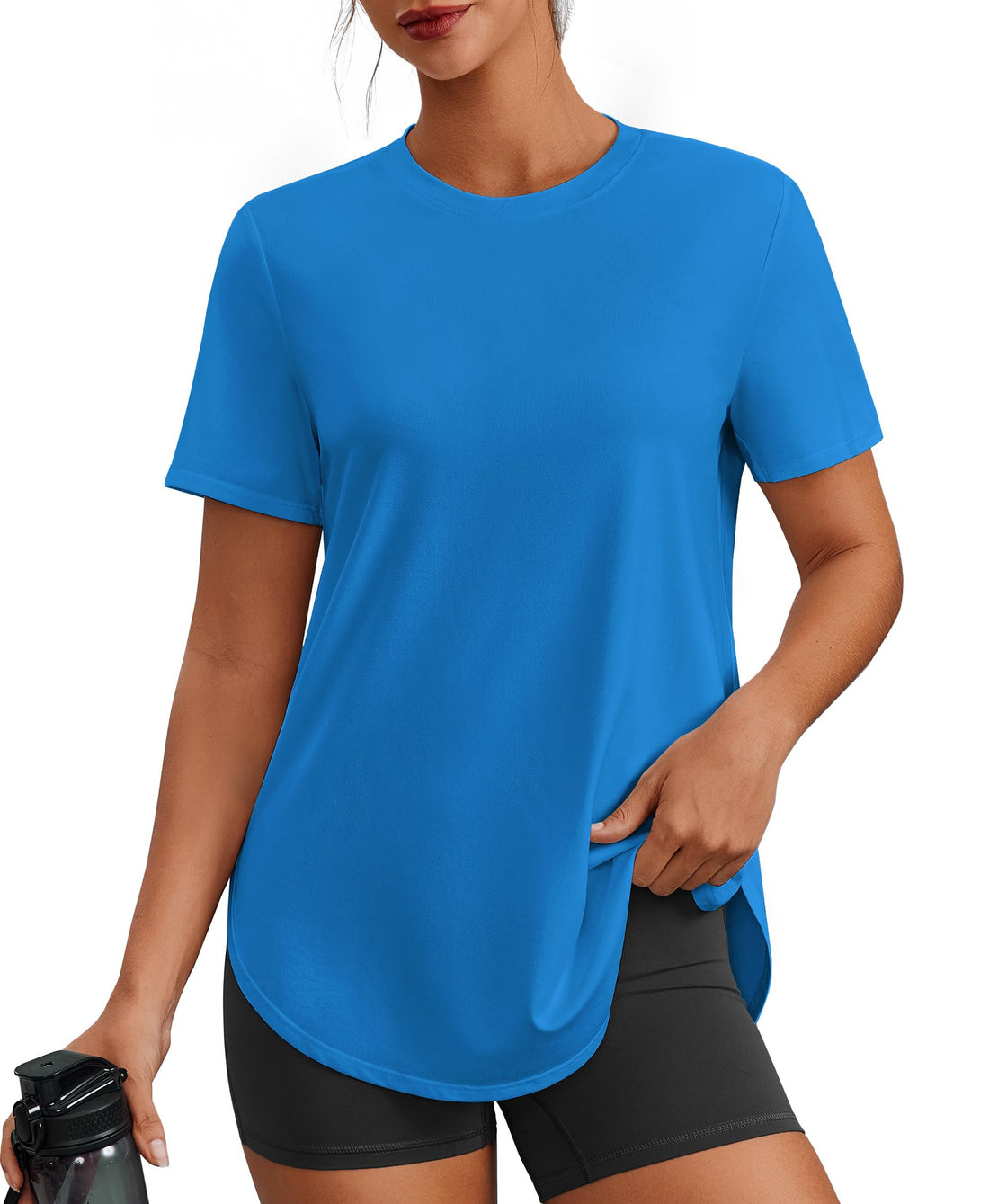 PINSPARK Workout Tops for Women Short Sleeve Athletic Shirts UPF 50+ Quick Dry Running Outfits for Exercise Gym Hiking S-3XL