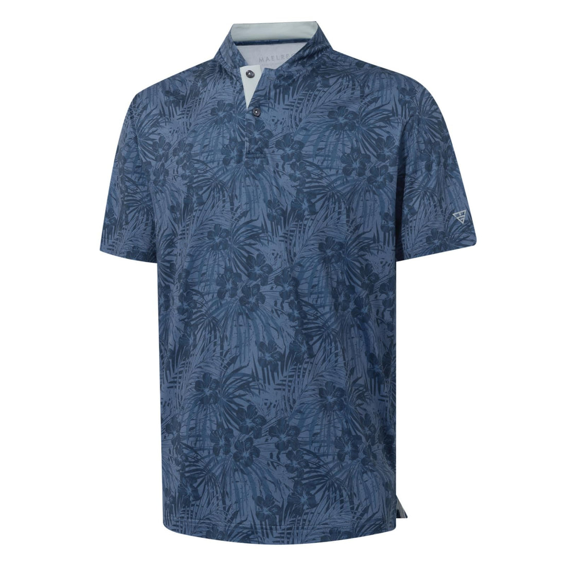 M MAELREG Golf Shirts for Men Collarless Performance Dry Fit Stretch Henley Casual Printed Mens Polo Shirts Short Sleeve