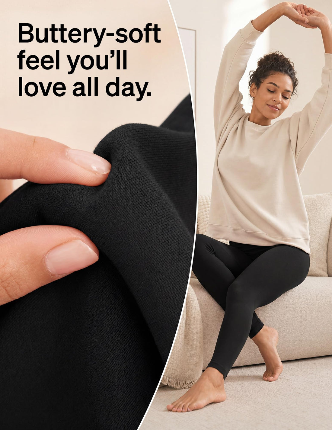 no nonsense Women's Leggings - Soft Cotton Feel, Comfortable & Perfect for Layering, Gentle Elastic Waistband