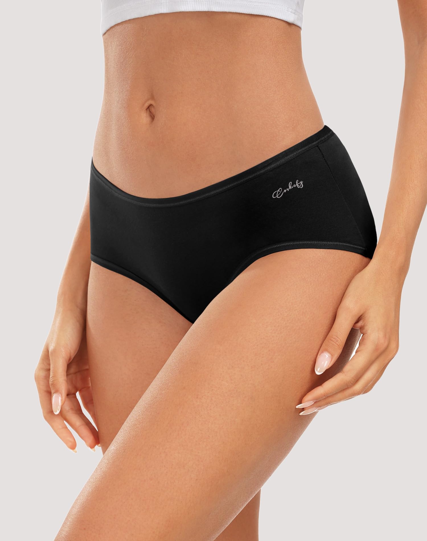 coskefy Womens Underwear Cotton Hipster Panties,Low Rise Breathable,6 Pack