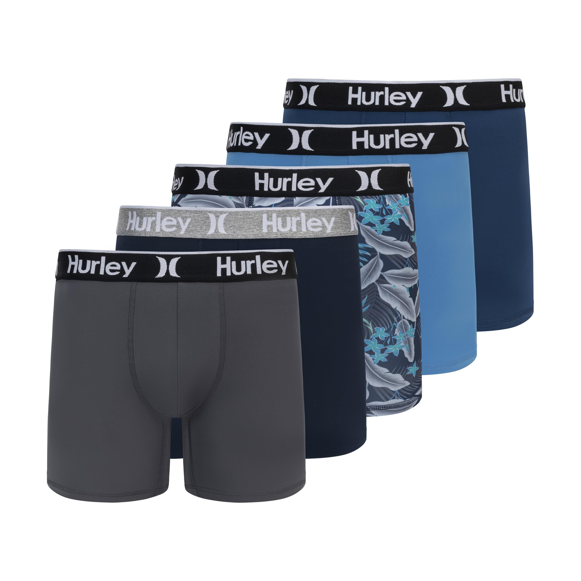 Hurley mens 5 Pack Stretch Boxer Briefs
