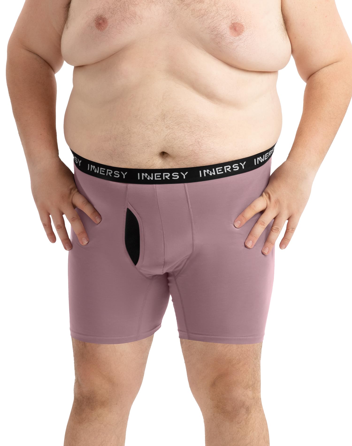 INNERSY Men's Big and Tall Boxer Briefs Cotton Moisture Wicking Underwear 4-Pack