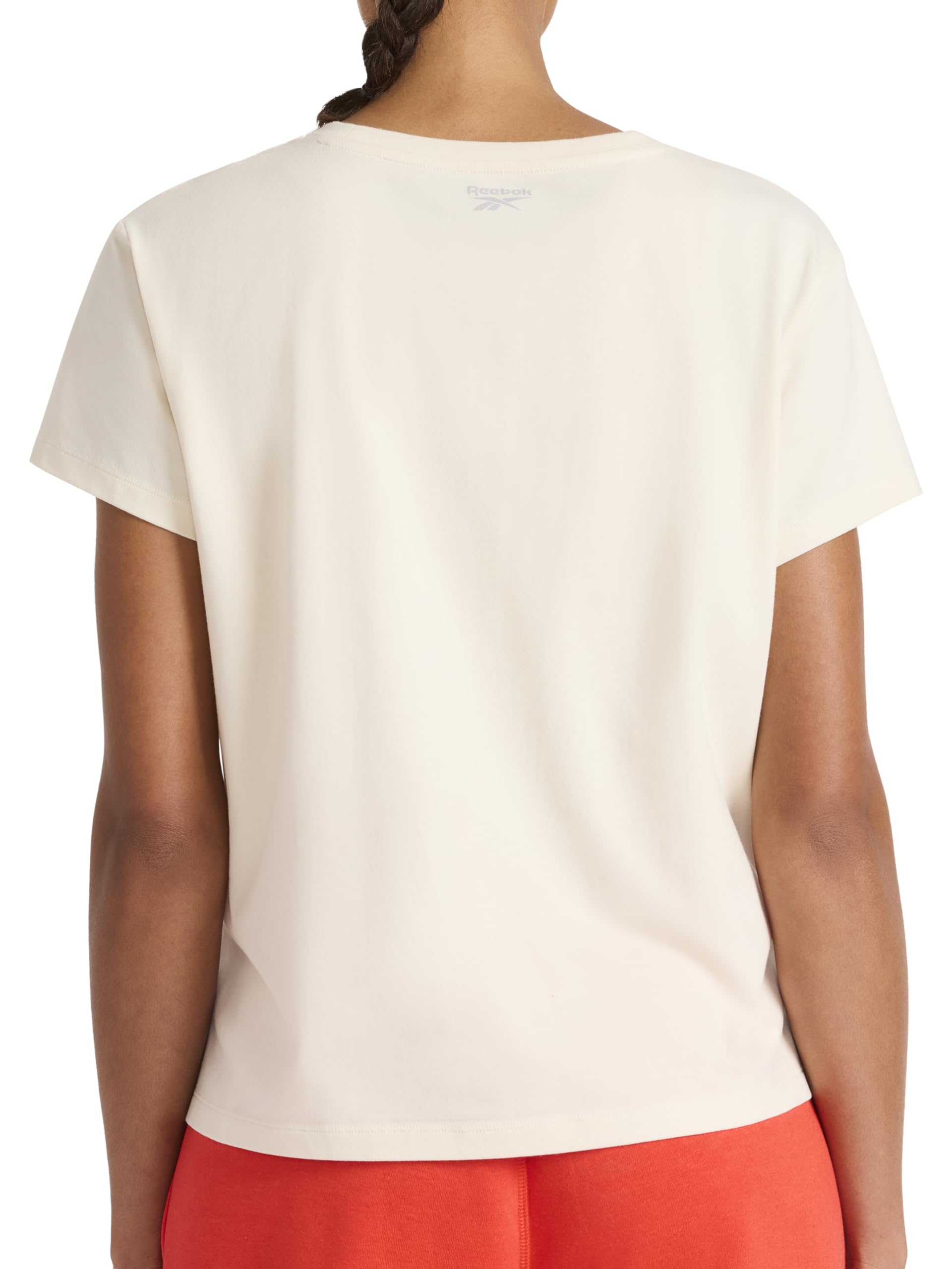 Reebok Women's Embroidery Hit Graphic Crewneck T-Shirt, Standard Fit, Lightweight Stretch Cotton Fabric