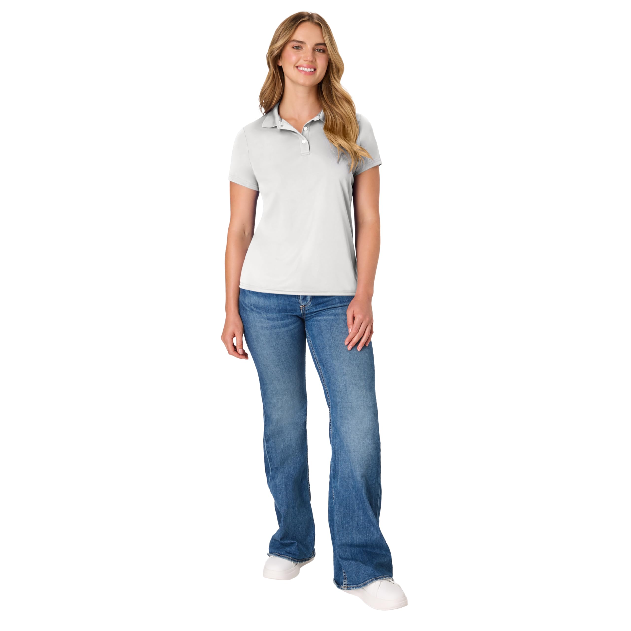 Hanes womens Performance Polo, Single or 3-Pack, Sport Cool DRI Moisture-Wicking Polo Shirt, 40+ UPF Protection