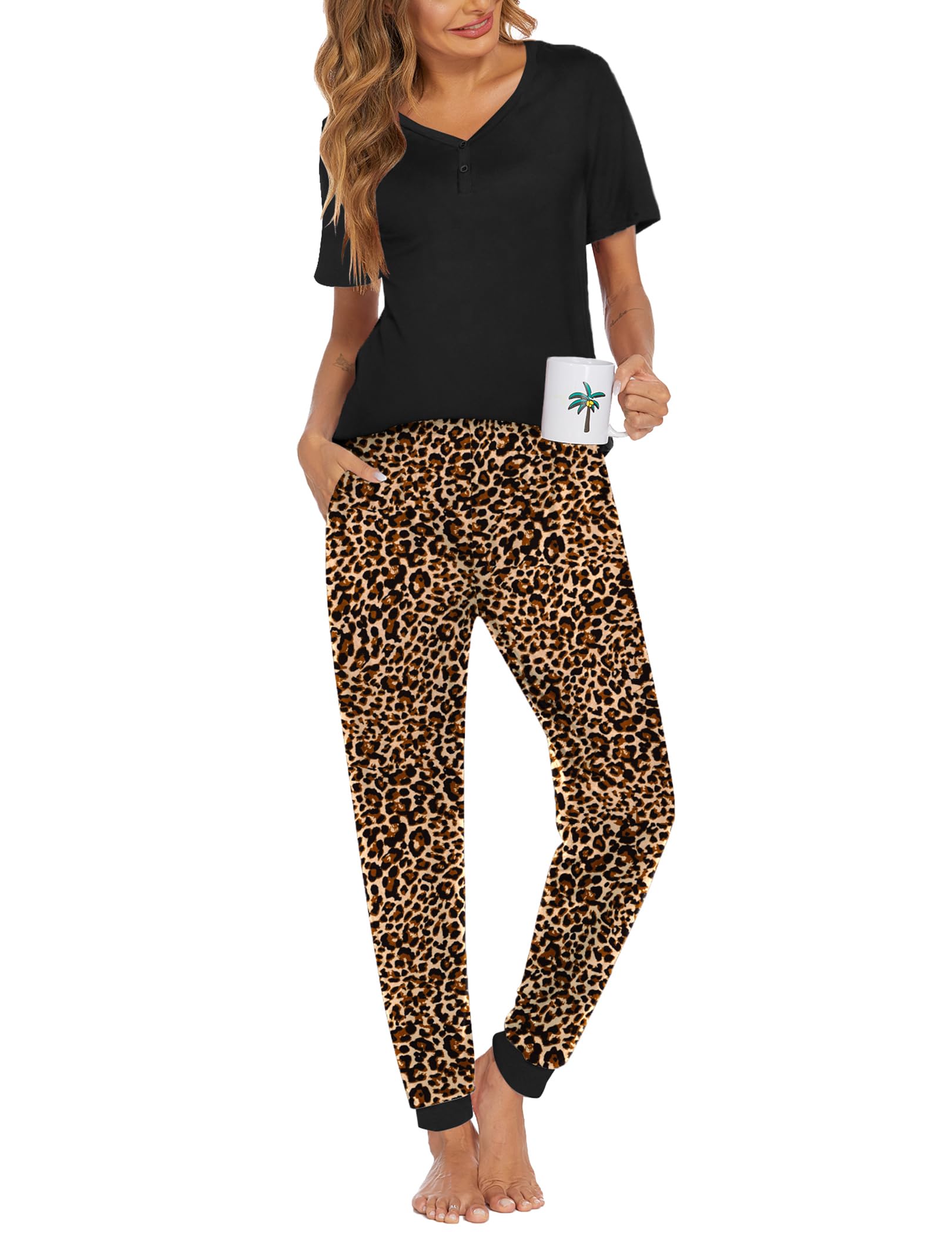 Ekouaer Pajamas for Women Set 2 Piece Fall Sleepwear with Pockets