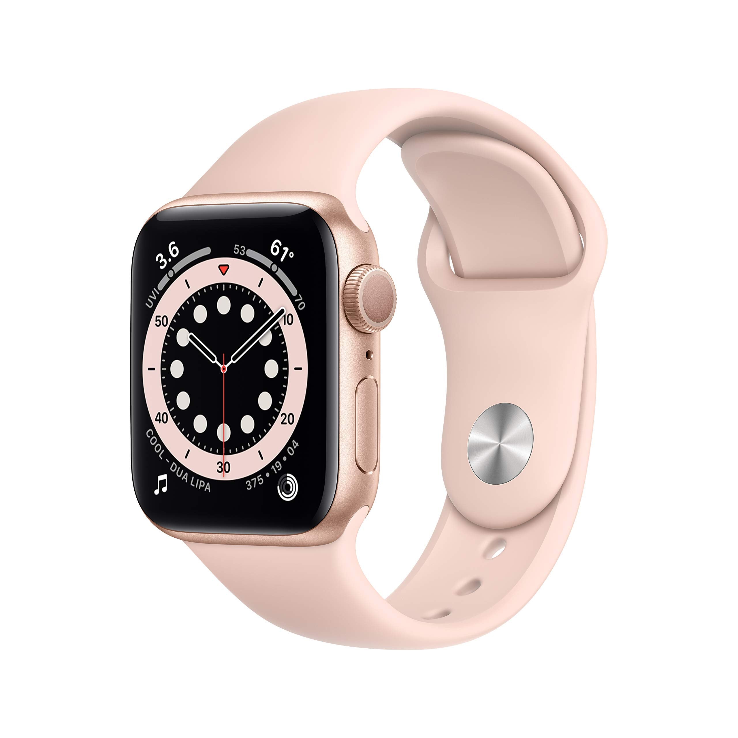 Apple Watch Series 6 (GPS + Cellular, 40mm) - Gold Aluminum Case with Pink Sand Sport Band (Renewed)