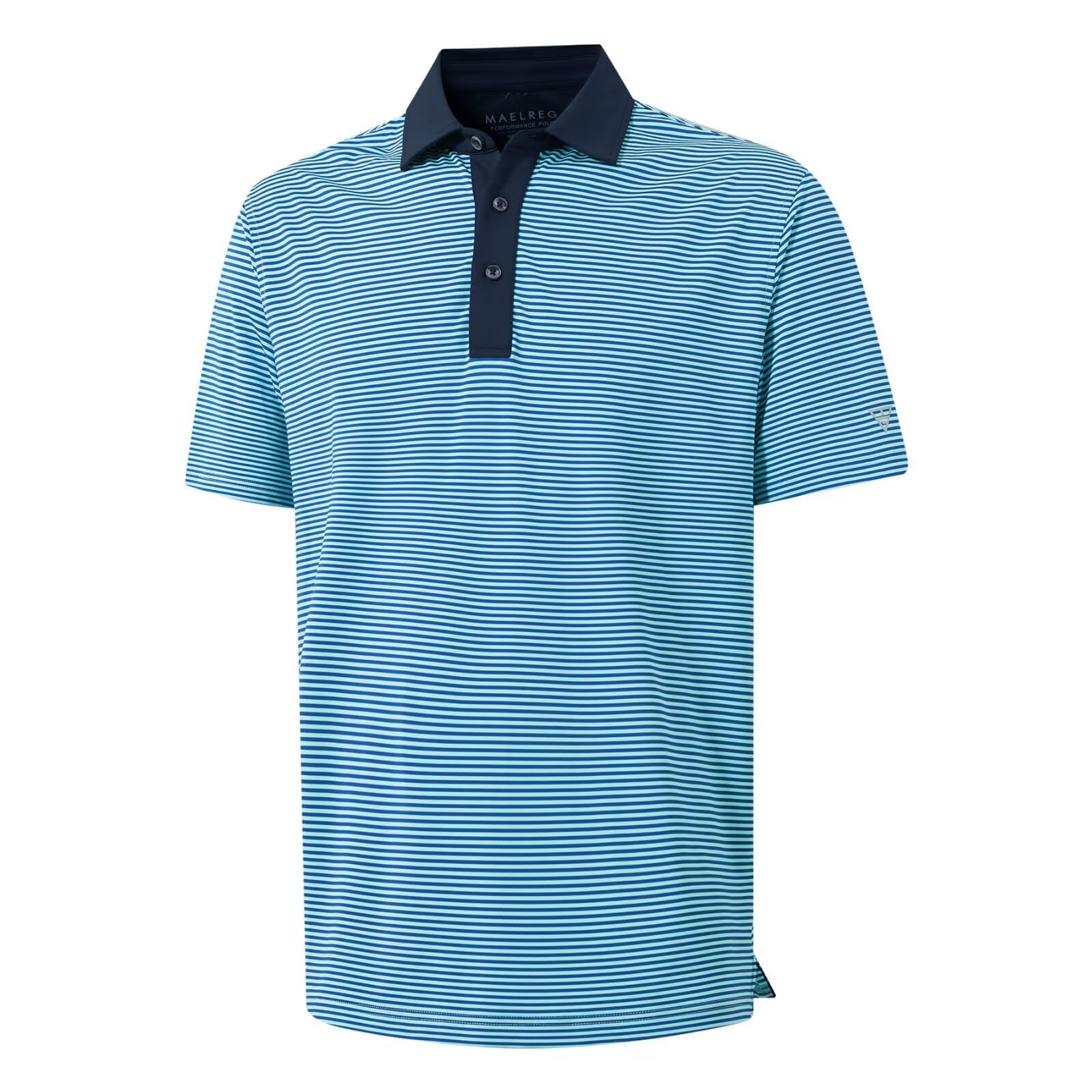 M MAELREG Golf Shirts for Men Moisture Wicking Dry Fit Striped Polo Performance Sport Mens Polo Shirts Short Sleeve
