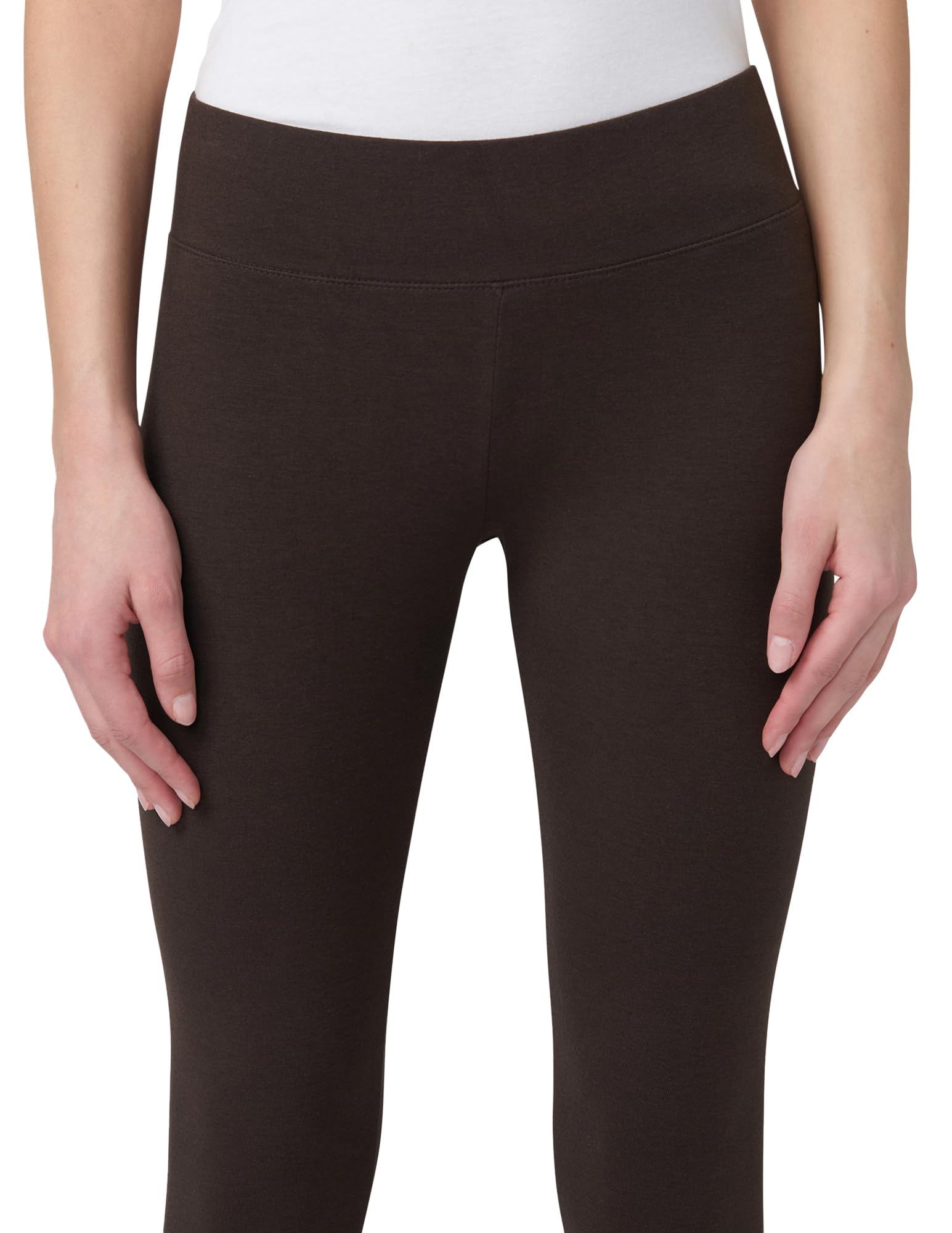HUE Women’s Cotton Ultra Legging with Wide Waistband, Available in Capri and Legging Length