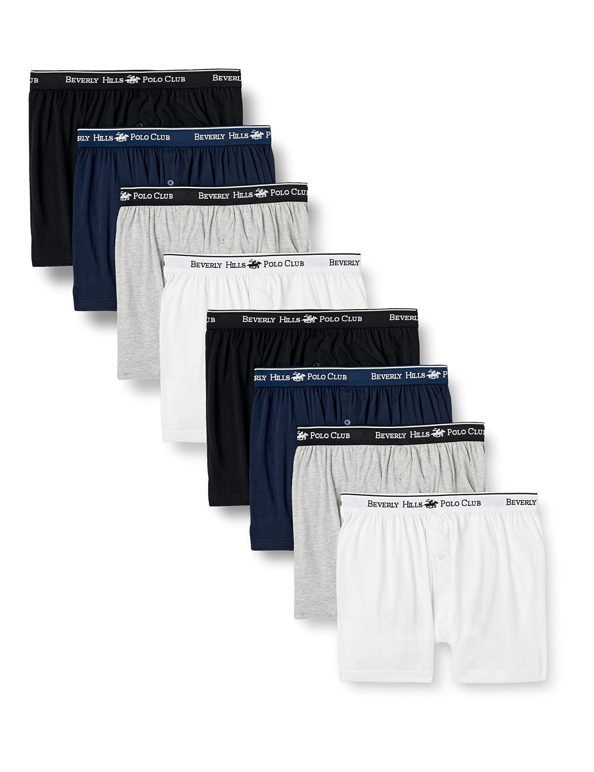 Beverly Hills Polo Club Men's Beverly Hills Polo Club Men's 8 Pack Knit Boxer