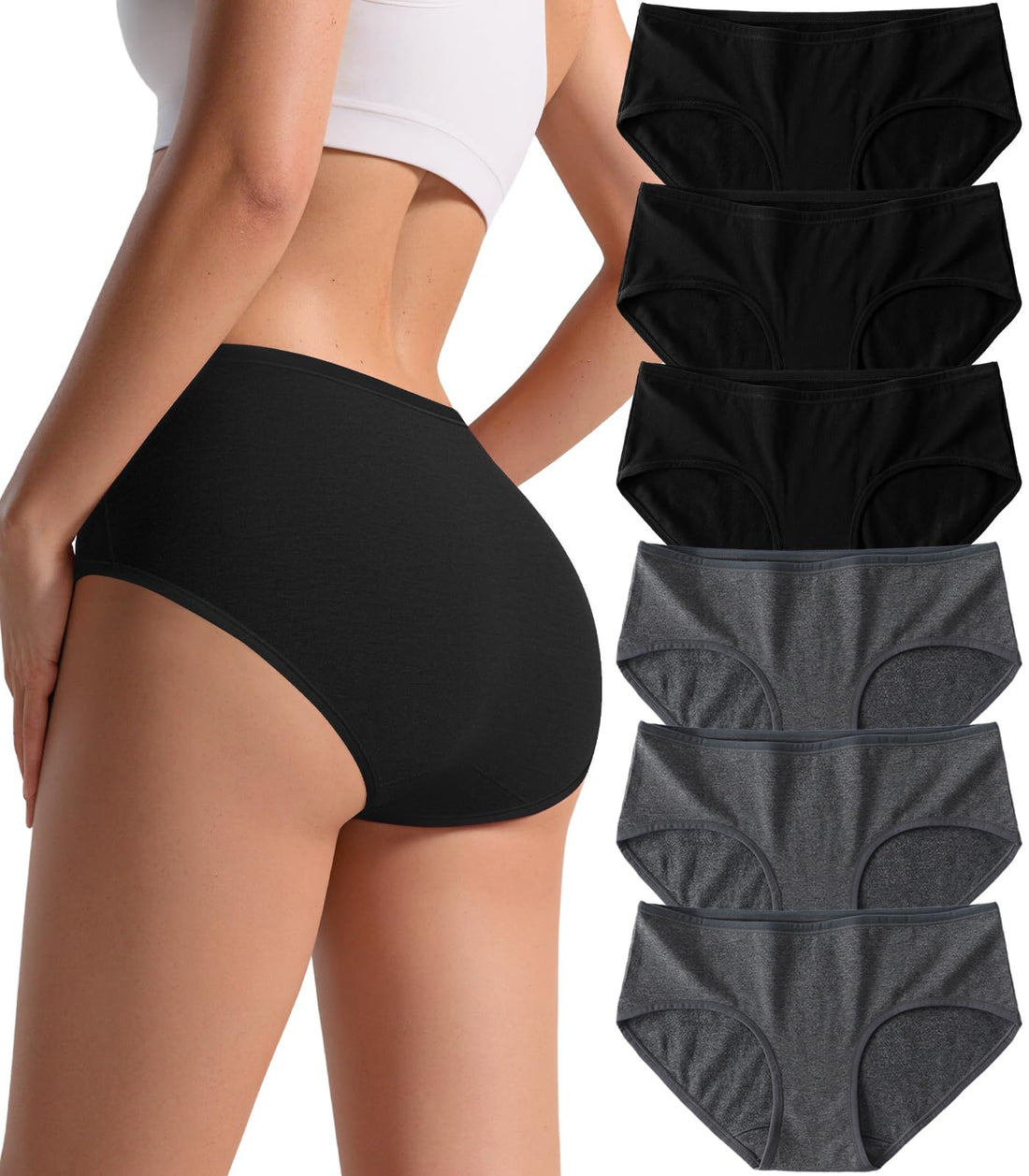 Cotton Hipster Panties Women: 6-Pack Soft Full Coverage Mid Rise Underwear for Everyday Comfort