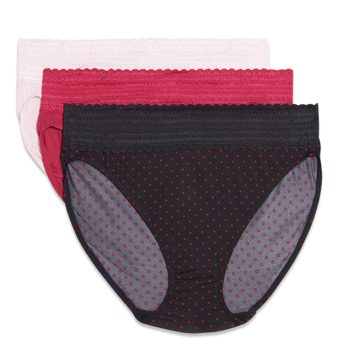 Warner's Women's Blissful Benefits No Muffin Top Micro Hi-cut Panties With Lace Multipack
