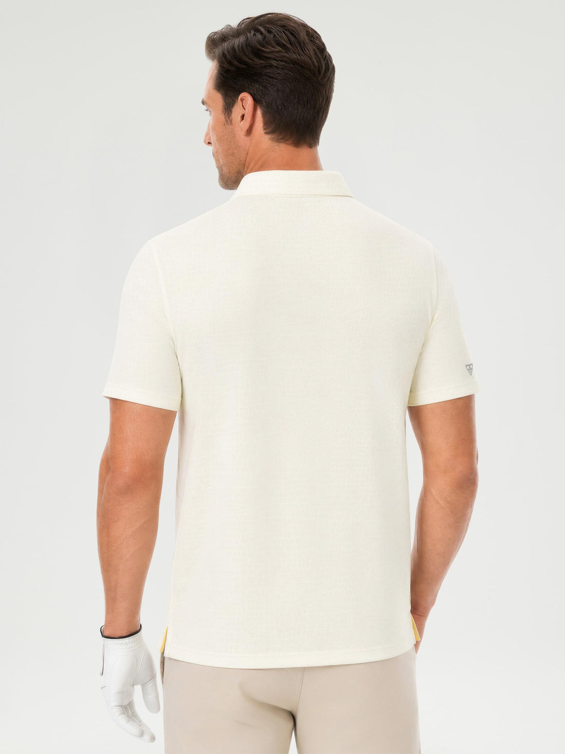 Mens Polo Shirts Short Sleeve Jacquard Casual Nylon Blend Solid Stylish Dry Fit Performance Collared Golf Polo Shirts for Men